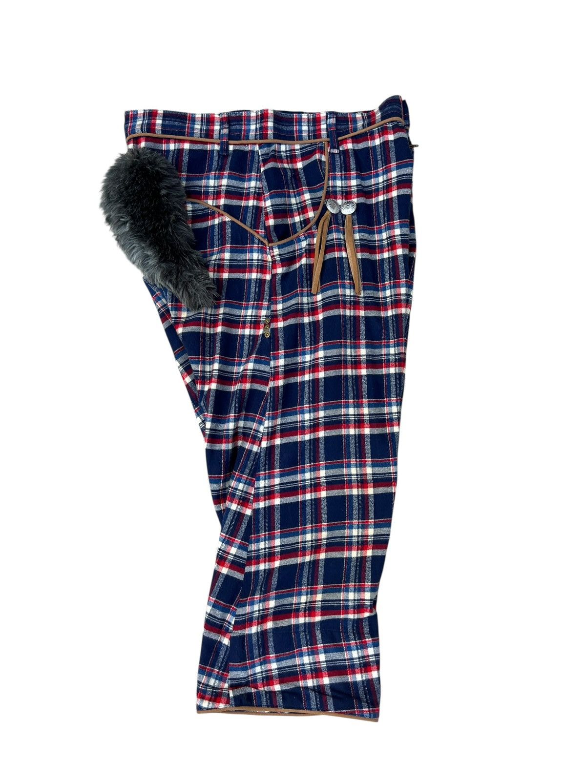 mercibeaucoup Drop Crotch Plaid Tartan Cropped Westerner Pant Size 3 Size US 33 - 22 Thumbnail