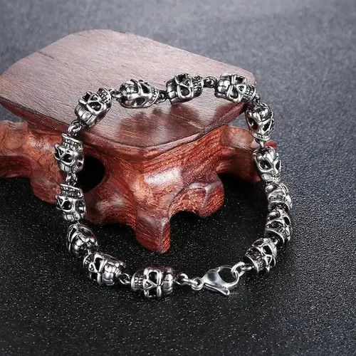 Jewelry × Vintage Vintage Skull Beaded Bracelet Size ONE SIZE - 2 Thumbnail