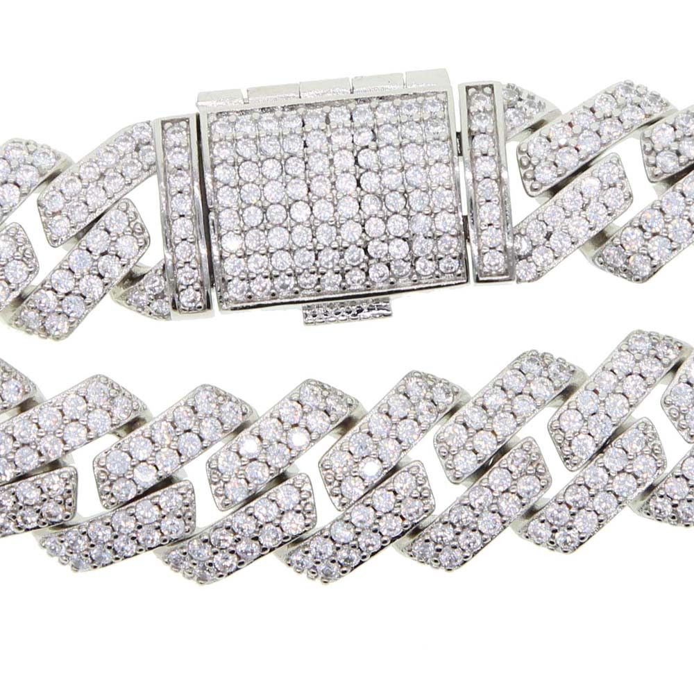 Jewelry 15mm Cubic Zircon Cuban Link Bracelet Size ONE SIZE - 3 Thumbnail