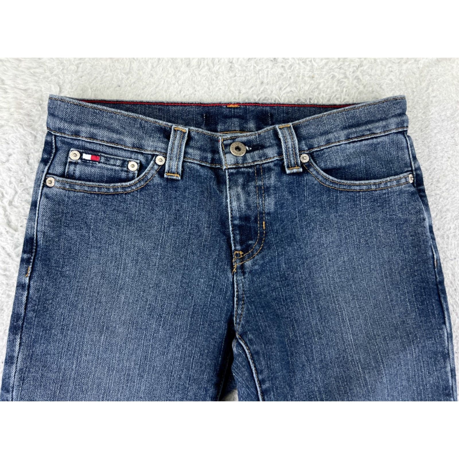 Tommy Hilfiger VINTAGE Tommy Hilfiger Jeans Womens 26 Blue Denim Straight Leg Low Rise 5-Pocket 90s Classic Size 26" / US 2 / IT 38 - 6 Thumbnail