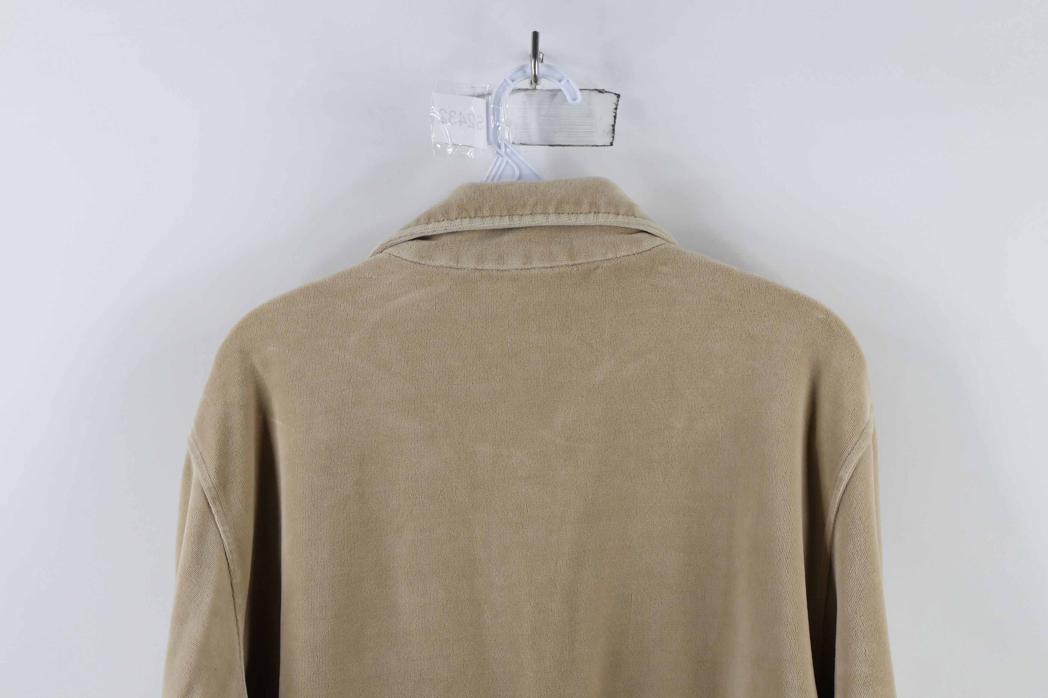 Vintage Vintage 90s Streetwear Velour Collared Pullover Sweater Size US L / EU 52-54 / 3 - 13 Thumbnail
