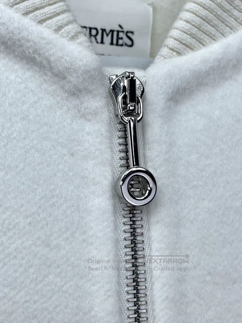 Hermes Hermes White cashmere zip coat Size XS / US 0-2 / IT 36-38 - 4 Thumbnail