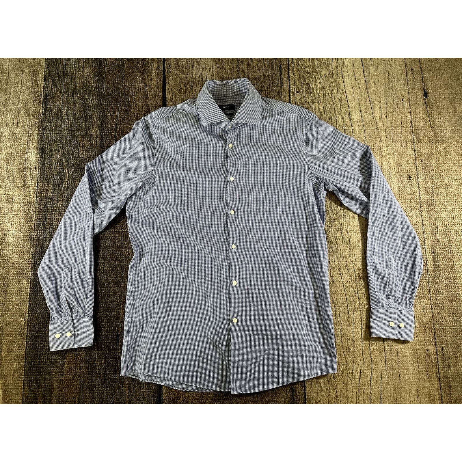 Hugo Boss HUGO BOSS Mens Button-Up Long Sleeve Shirt 16.5 - 34/35 Size US L / EU 52-54 / 3 - 1 Thumbnail