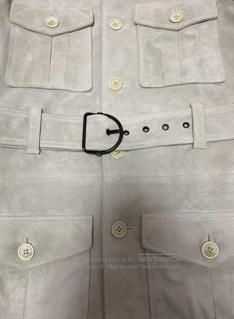 Saint Laurent Paris Saint Laurent Paris Ivory four-pocket suede distressed hun Size US S / EU 44-46 / 1 - 6 Thumbnail