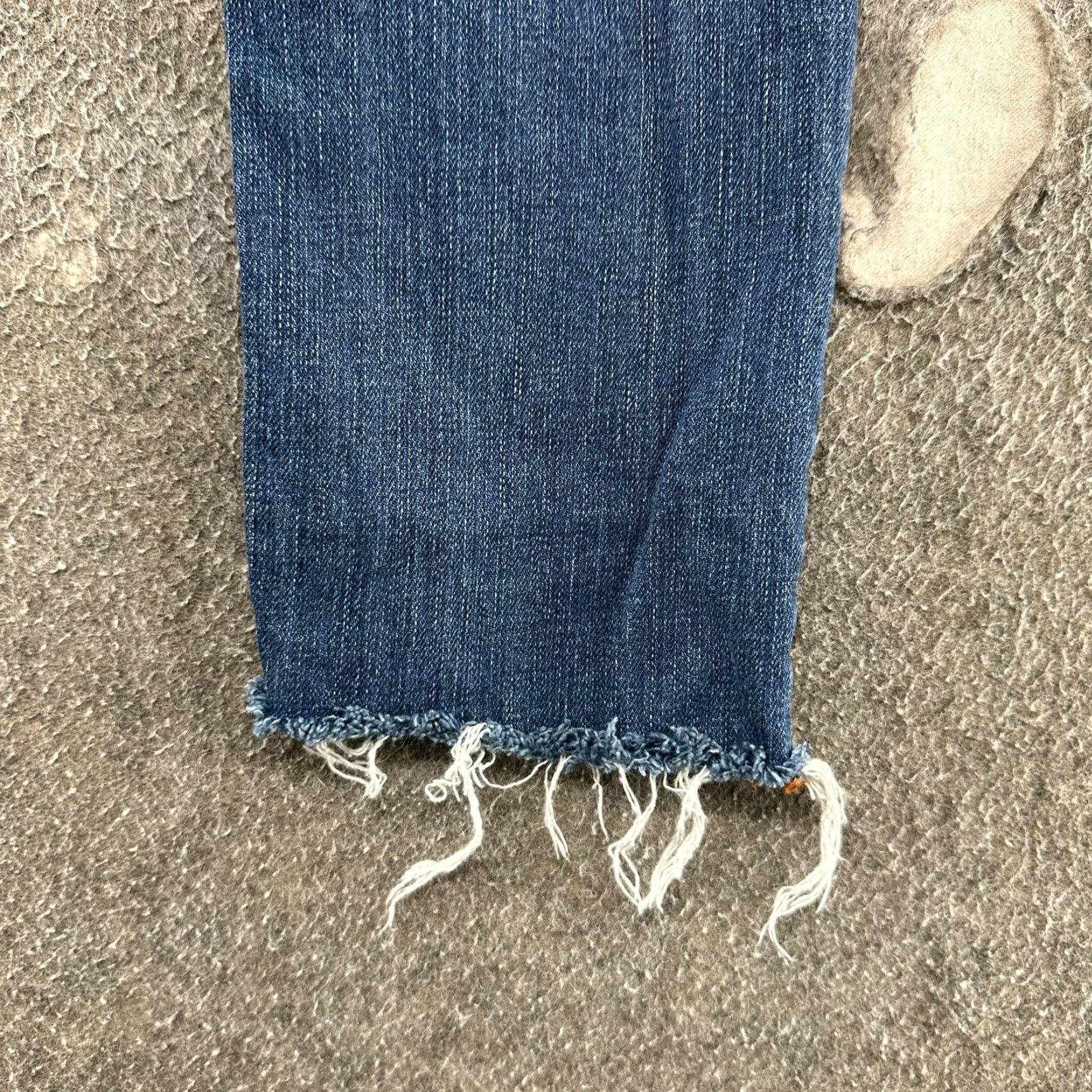 Vintage Rock Revival Jeans Womens 28 Blue Skinny Dark Wash Distressed Button Denim Cotton 29 Inseam Regular Inseam Womens Distressed Skinny Jeans Size 30" / US 8 / IT 44 - 2 Thumbnail