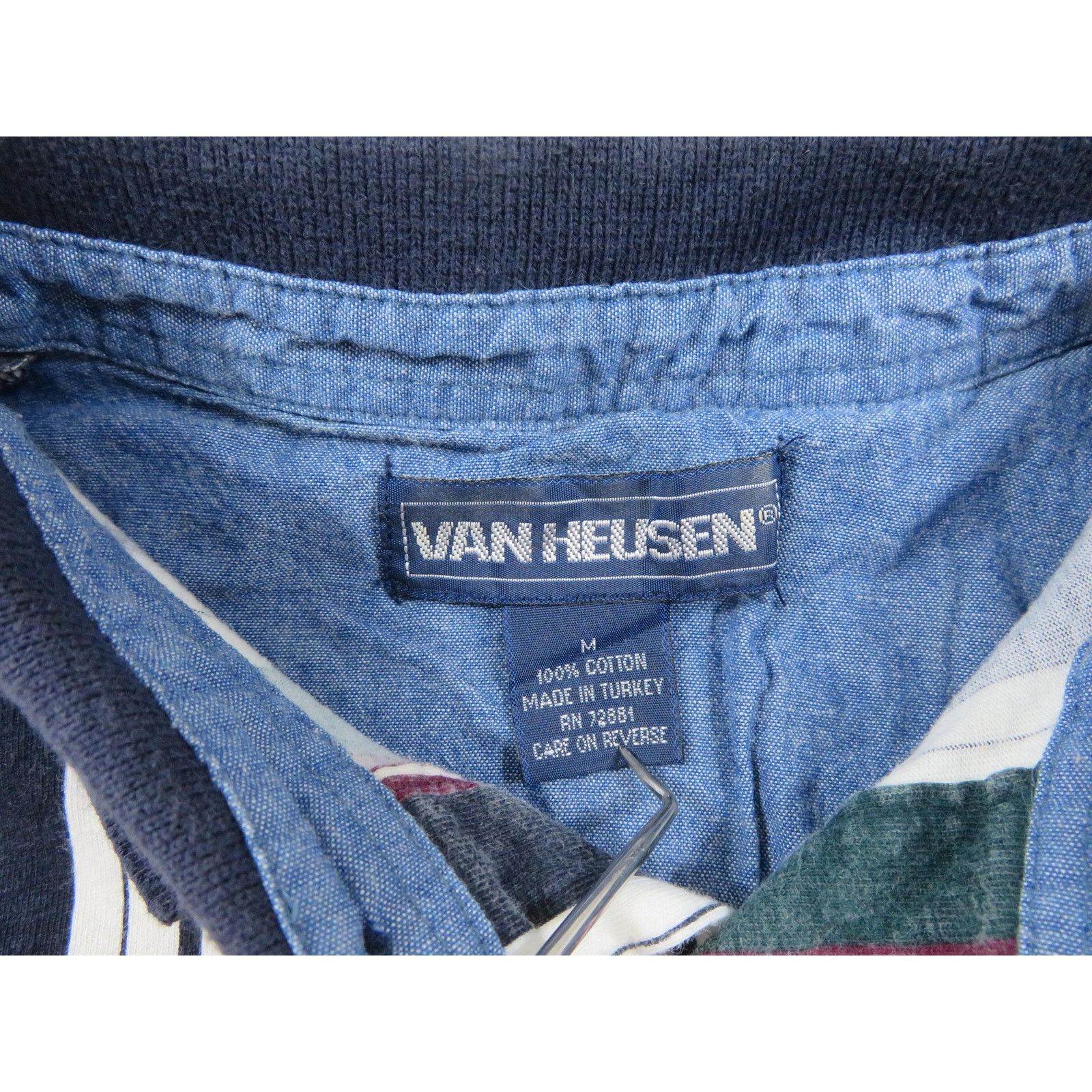 Van Heusen Van Heusen Shirt, Blue Green Red White Striped Sz M 1990s Size US M / EU 48-50 / 2 - 3 Thumbnail