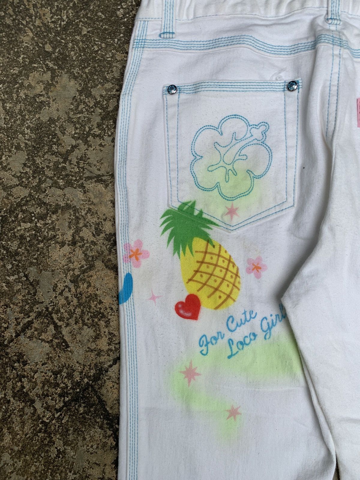 Angel Blue × Hysteric Glamour × Japanese Brand 2000s Daisy Lovers Japan Rainbow Fruits Capri Pants Size 25" / US 0 / IT 36 - 4 Thumbnail