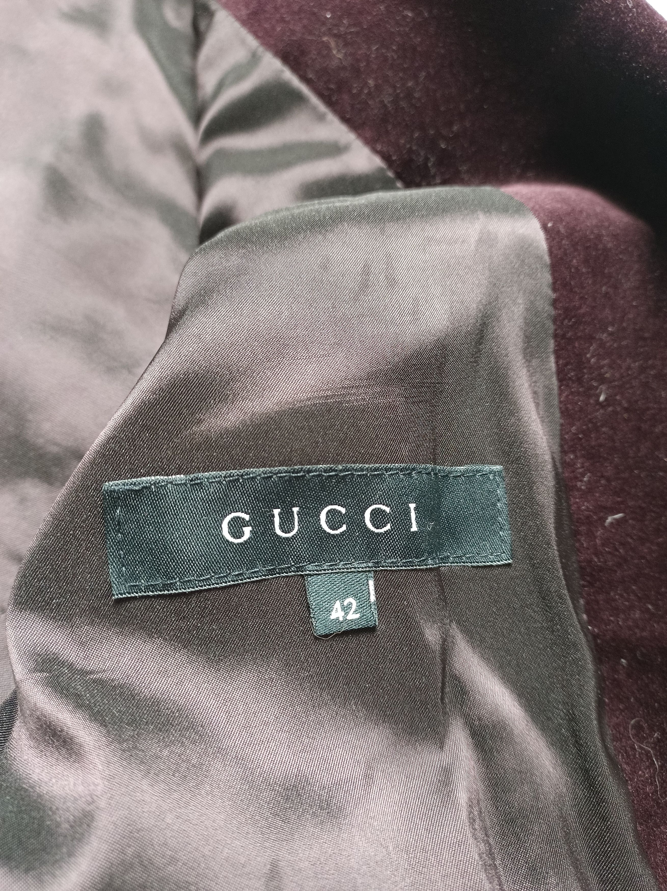 Gucci GUCCI Velvet Elegant Blazer Jacket Burgundy IT 42 Size M / US 6-8 / IT 42-44 - 12 Thumbnail