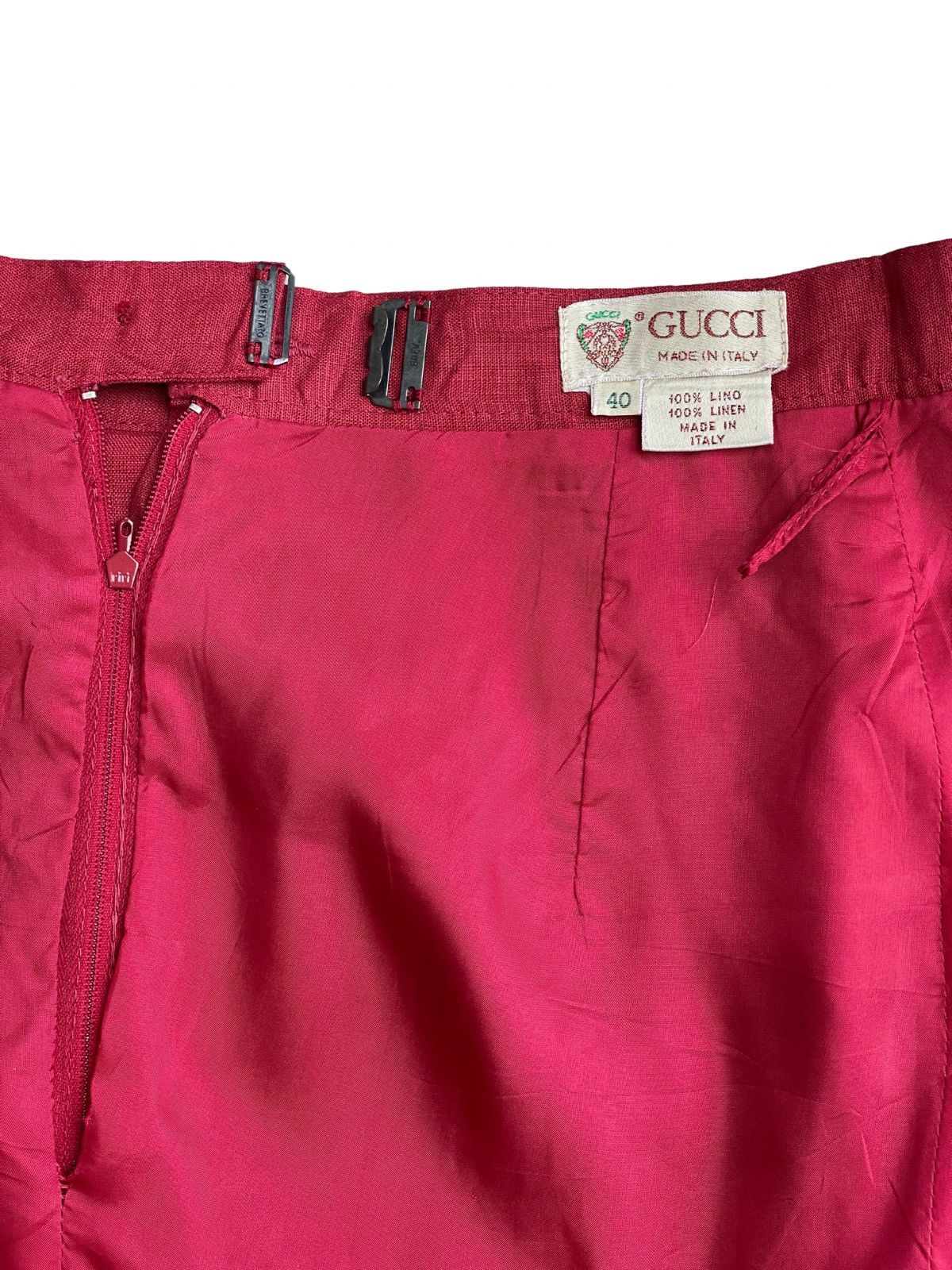 Vintage Gucci Archived 80s Linen Skirt Size 27" / US 4 / IT 40 - 6 Thumbnail
