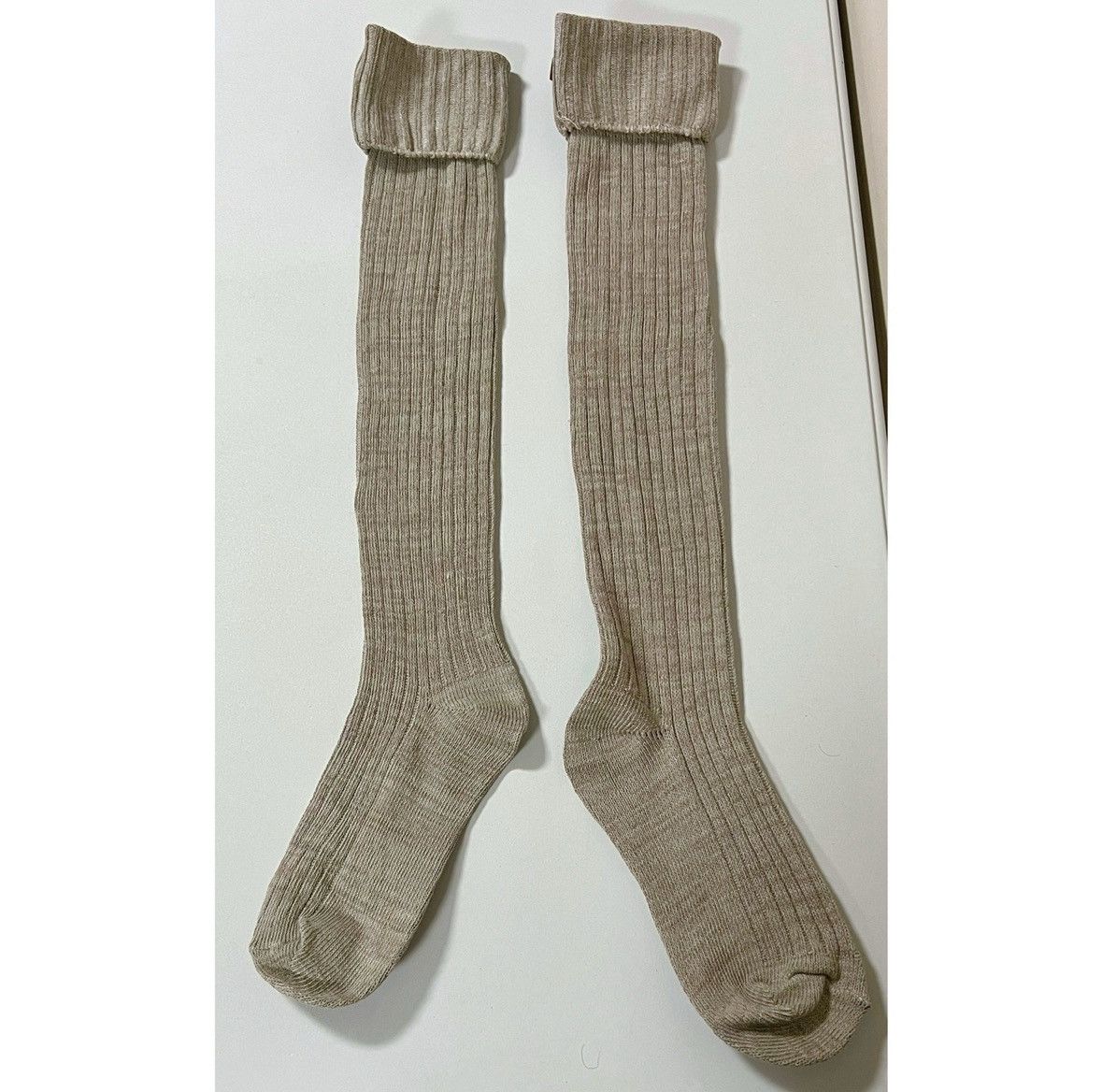 Vintage Muk Luks Beige Knit Knee-High Buckle Winter Boots Socks ✨ Size ONE SIZE - 4 Thumbnail