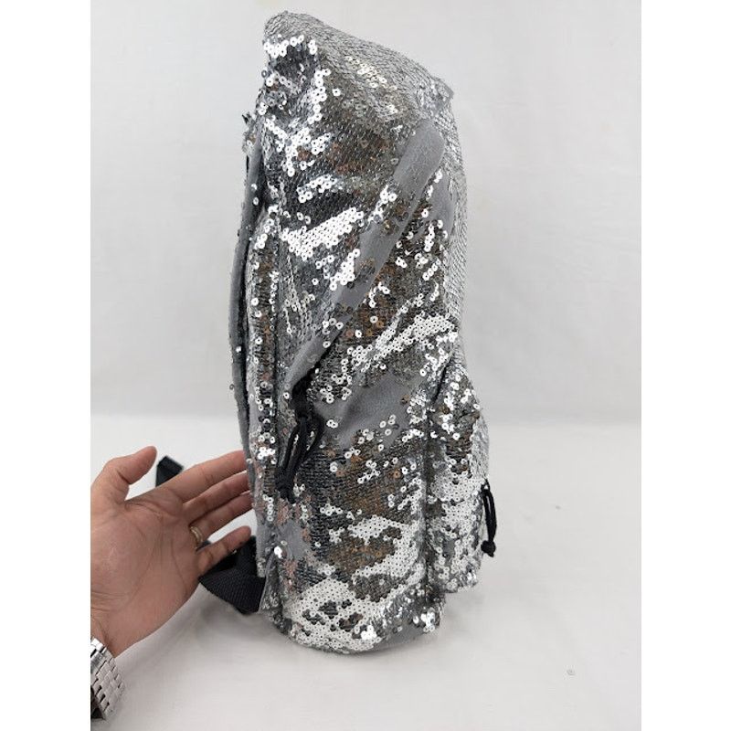 Balenciaga o1rshd1 Size: OS/Sequin Embroidered Nylon EX Backpack Silver Size ONE SIZE - 8 Thumbnail