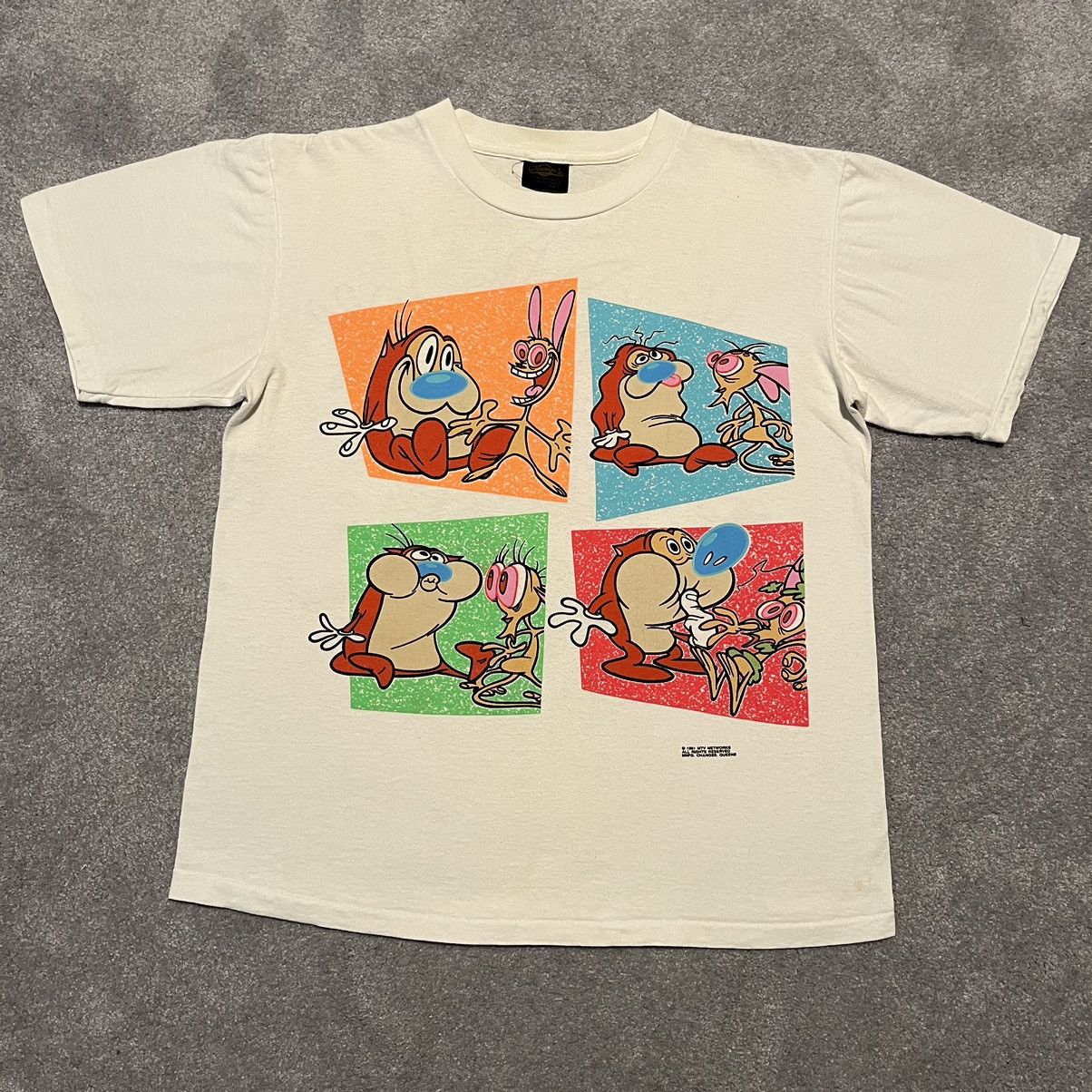 Vintage Ren and Stimpy Rescue Squad Tee 1990s shops XXL Cartoon