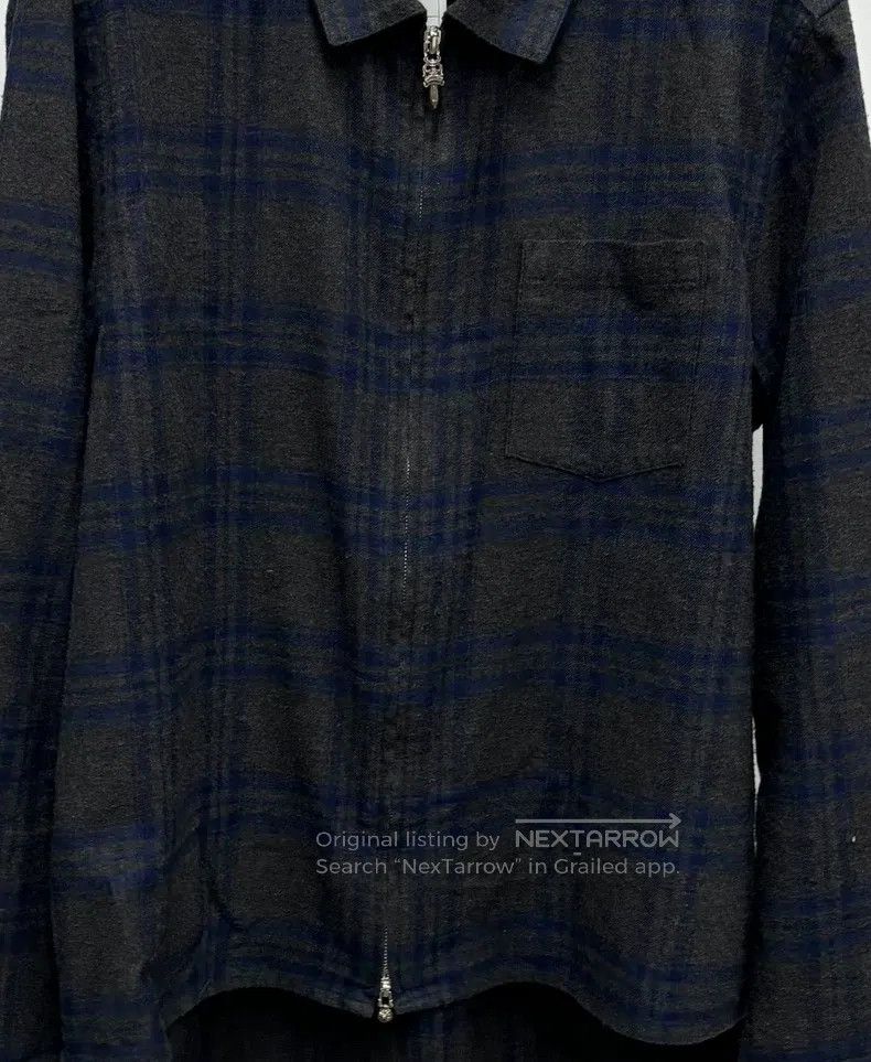 Chrome Hearts CHROME HEARTS Double Silver Pendant Grey Blue Plaid Zipper Size US L / EU 52-54 / 3 - 5 Thumbnail