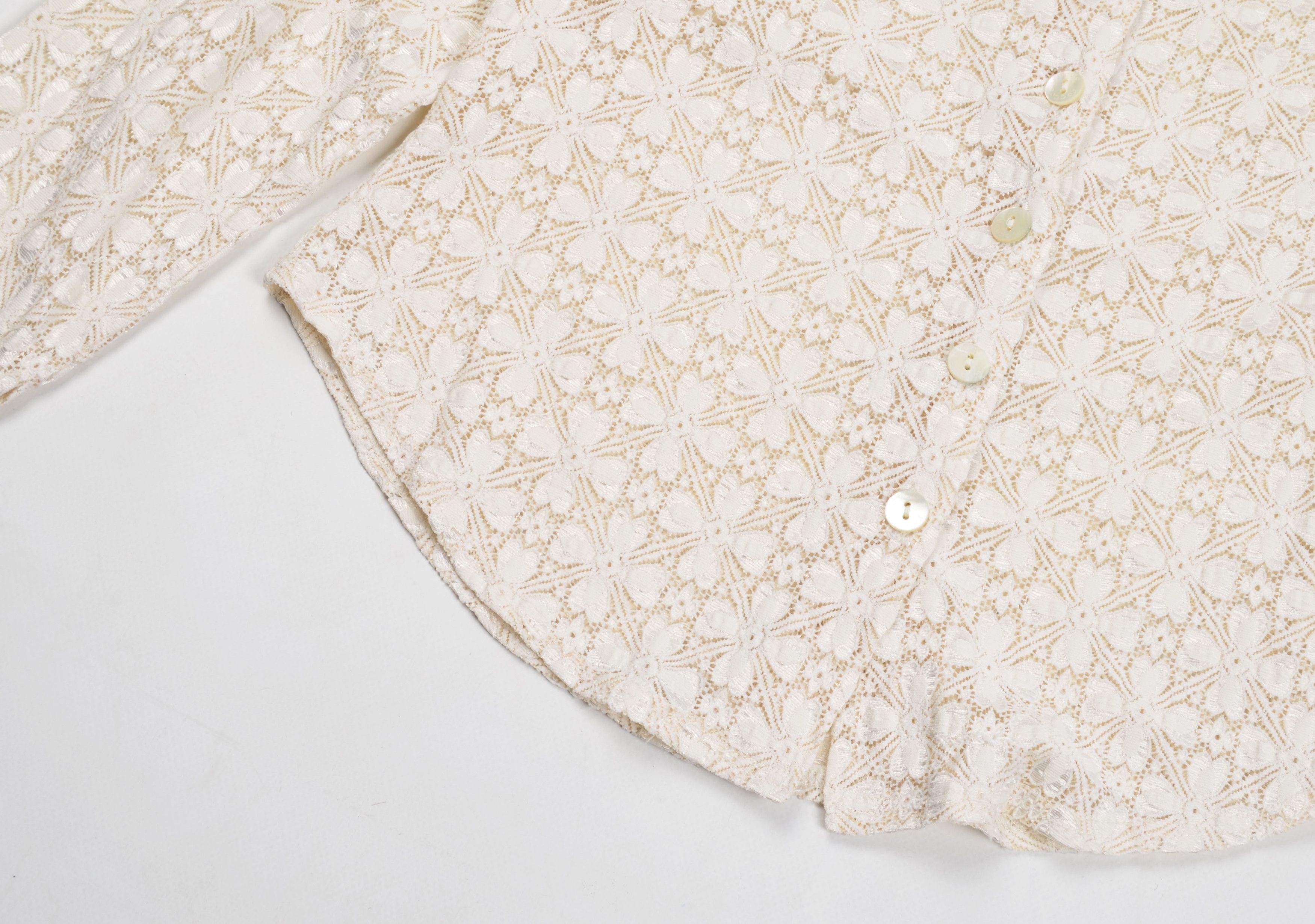Other Roccobarocco Vintage 80's Lace Floral Long Sleeve Shirt Size XS / US 0-2 / IT 36-38 - 6 Thumbnail