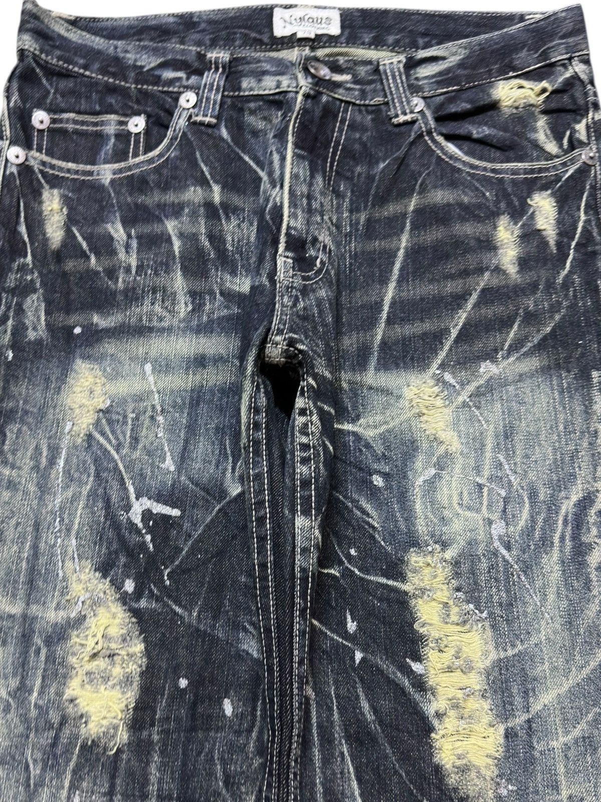Kapital Vintage Nylaus Clothing Paint Splatter Distressed Denim Size US 31 - 2 Thumbnail