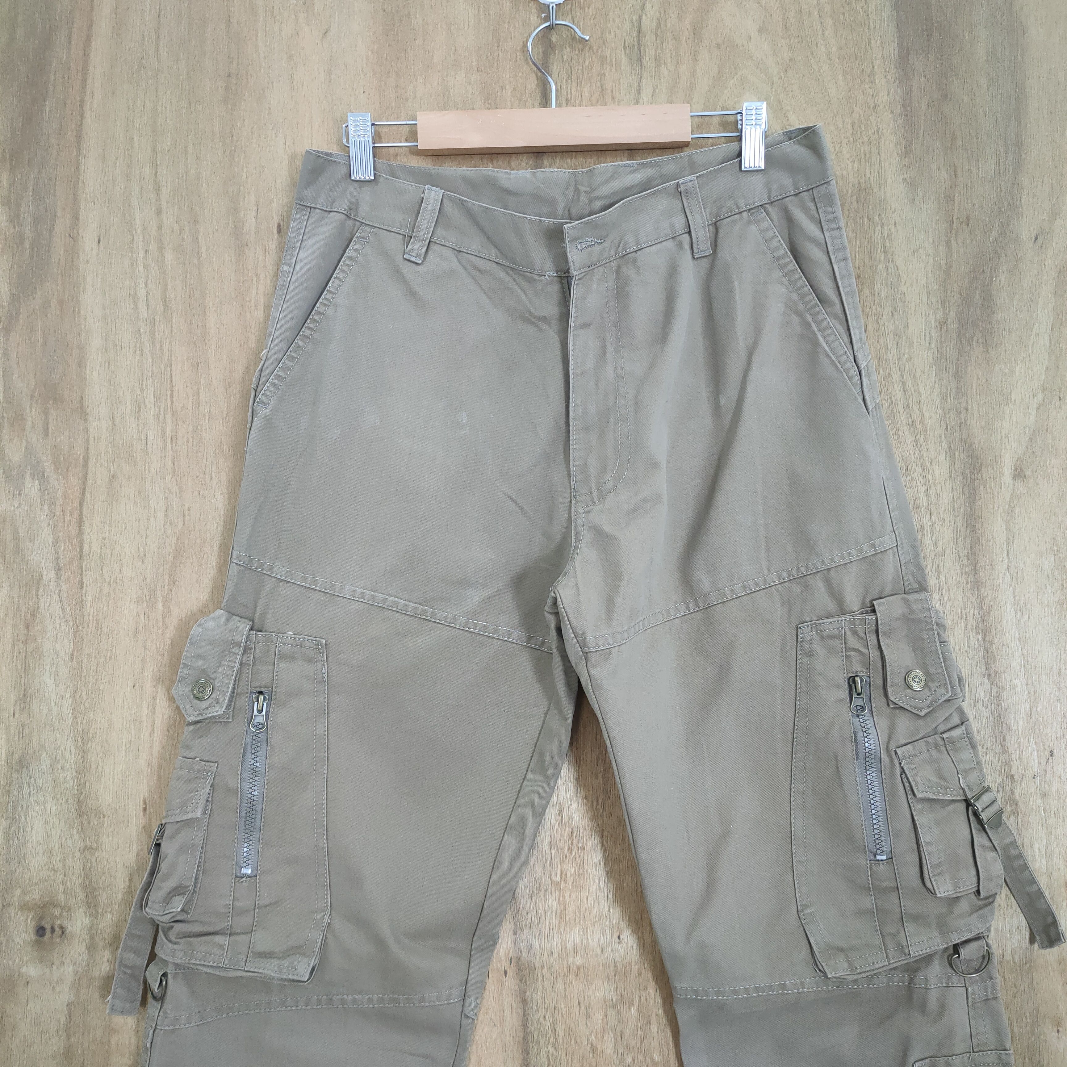 Japanese Brand 10 POCKET MULTIPOCKET BROWN CARGO PANTS Size US 32 / EU 48 - 4 Thumbnail
