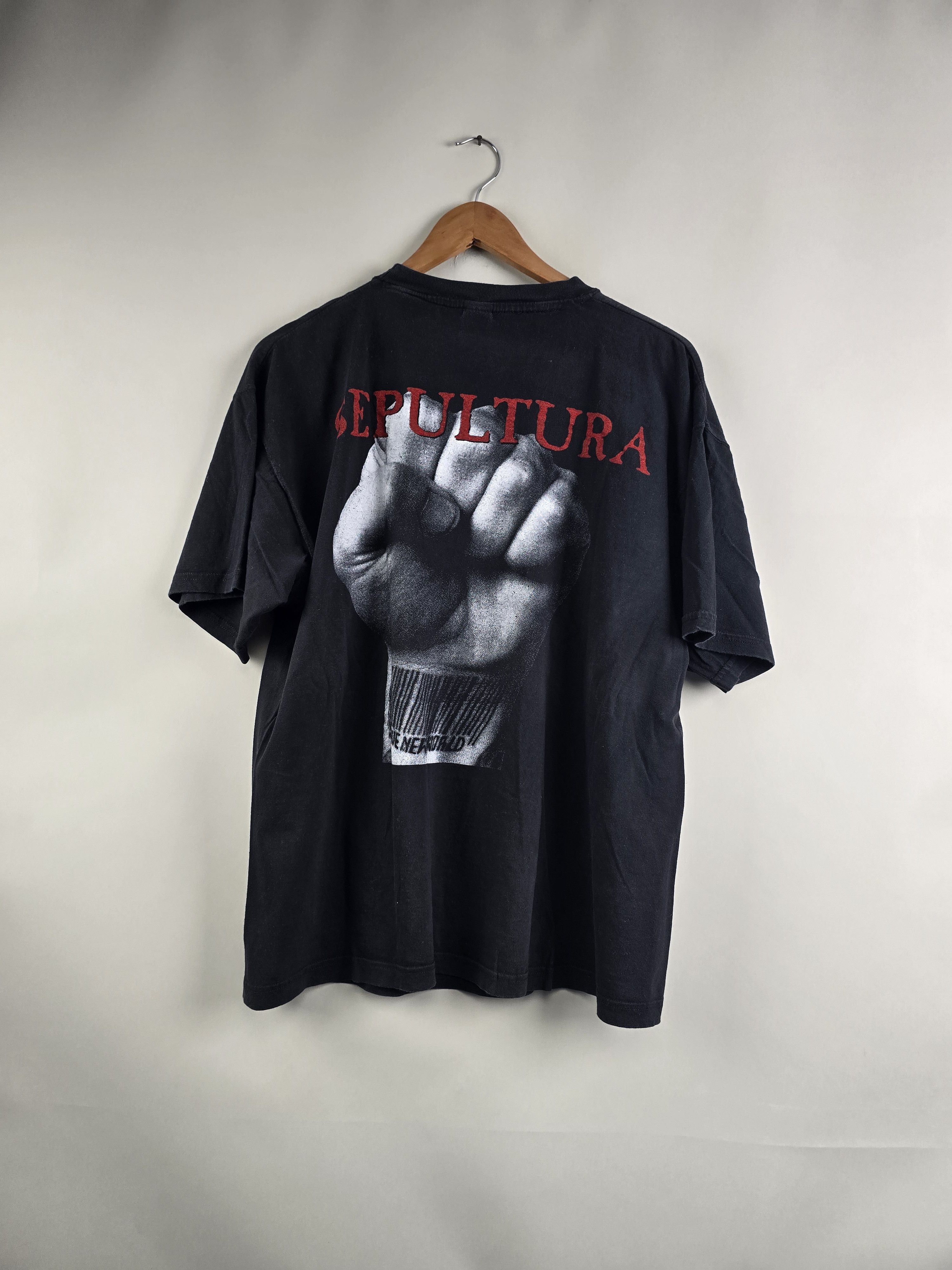 Band Tees × Vintage 90s Sepultura Slave New World 1994 L 23" 26.5" Size US L / EU 52-54 / 3 - 4 Thumbnail