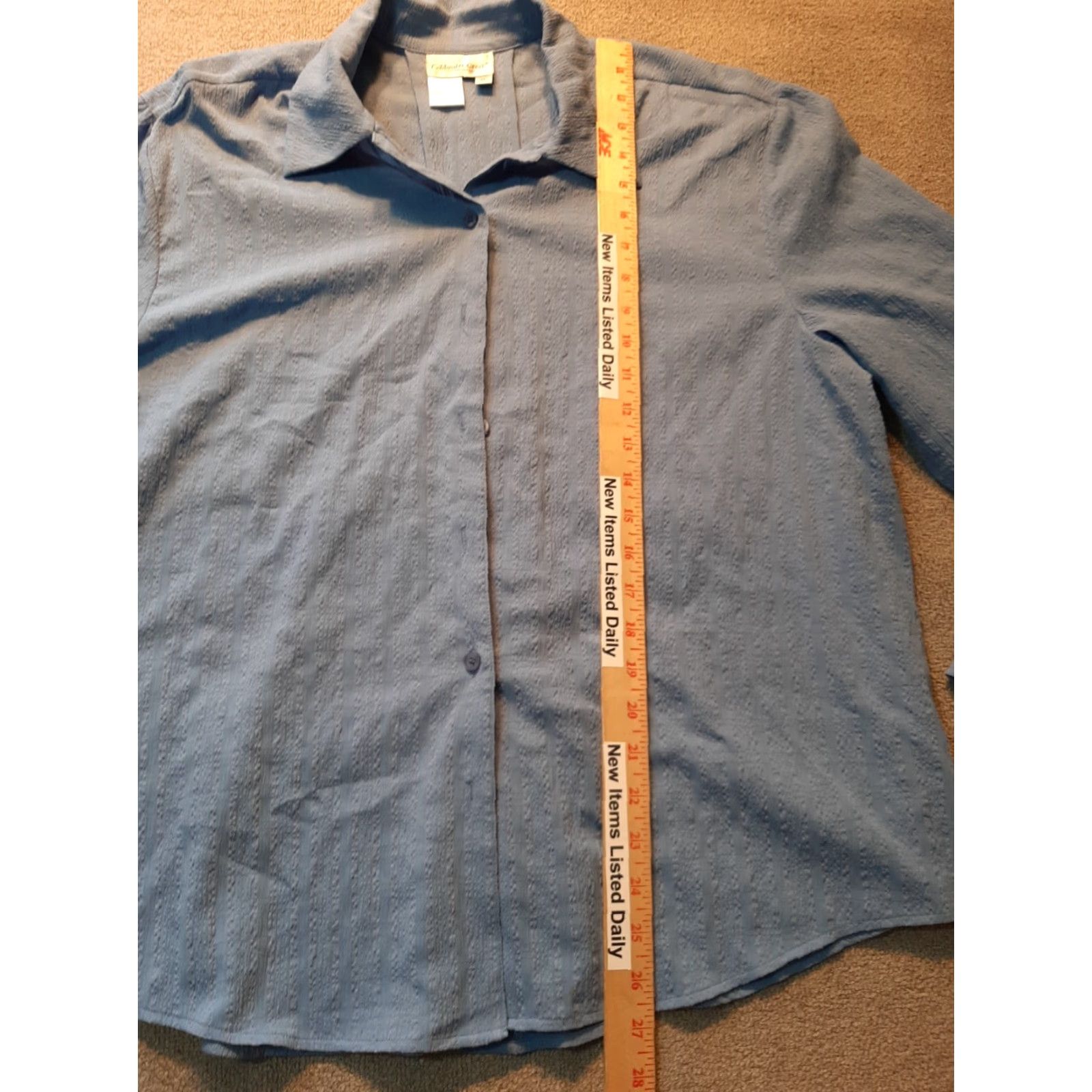 Coldwater Creek Coldwater Creek Shirt Womens XL Blue Long Sleeve Button-Up Tunic with Pockets Size XL / US 12-14 / IT 48-50 - 3 Thumbnail