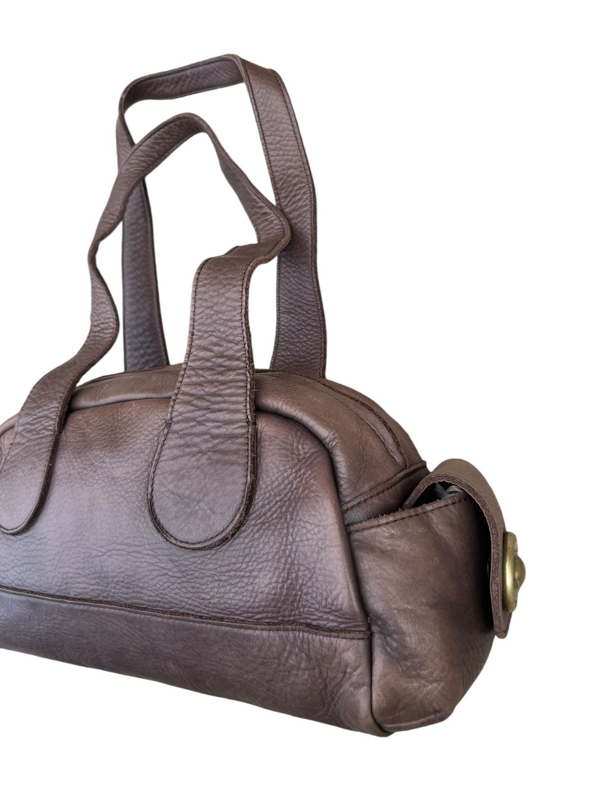 Leather Selvedge Japan Patina Real Leather Cargo Bag Size ONE SIZE - 7 Thumbnail