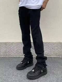 VIBE damaged flared punk ripped jeans Size US 32 / EU 48 - 4 Thumbnail