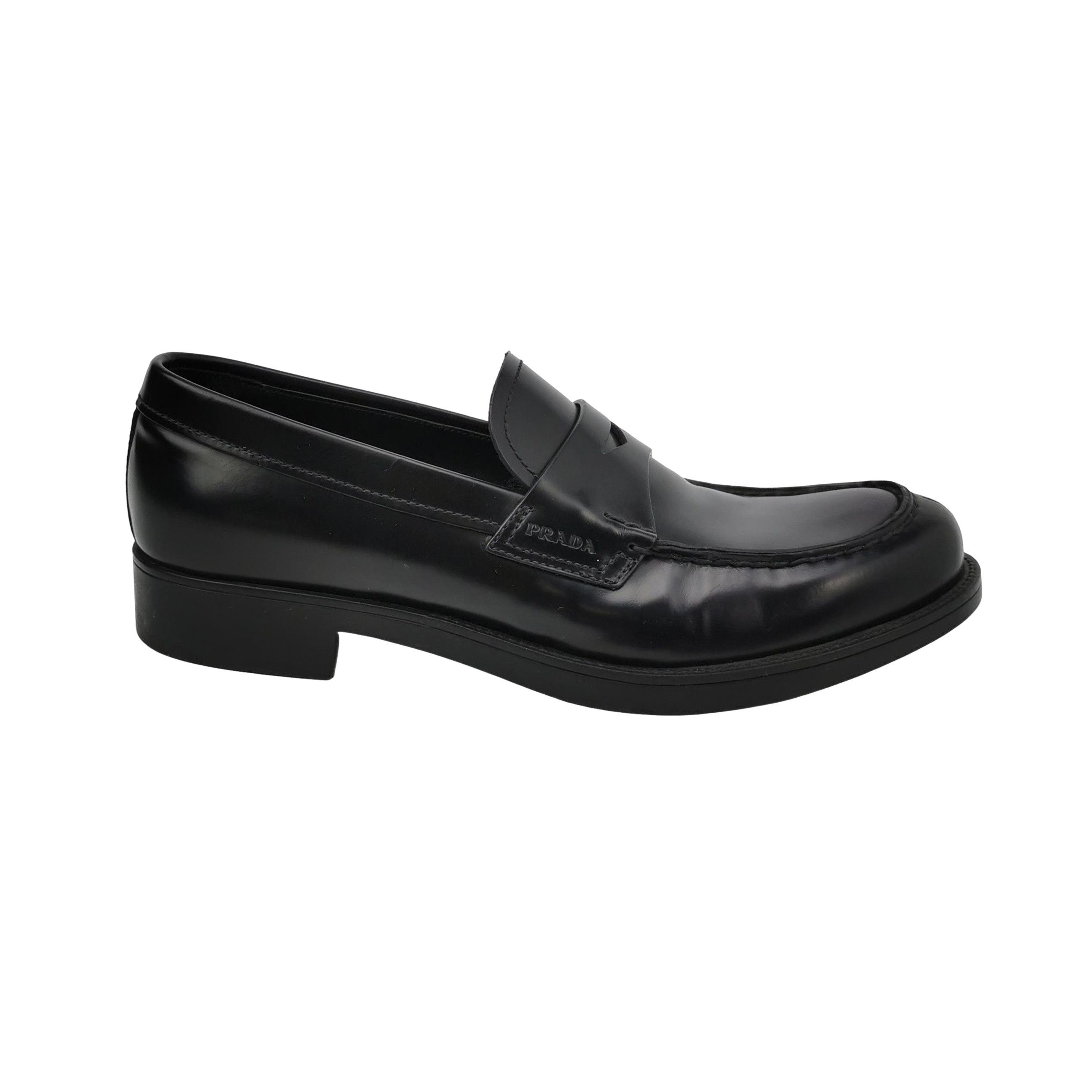 Prada Prada Logo Leather Penny Loafers 39.5 Size US 6 / EU 39 - 1 Thumbnail