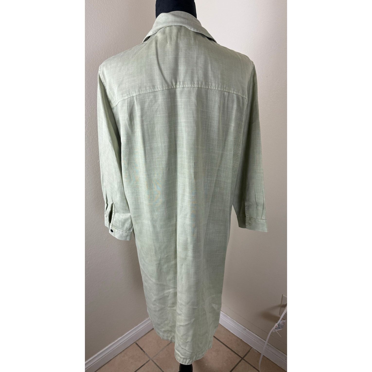 Zara Zara Military Green Tencel Chambray Tunic Dress - Large Size L / US 10 / IT 46 - 7 Thumbnail