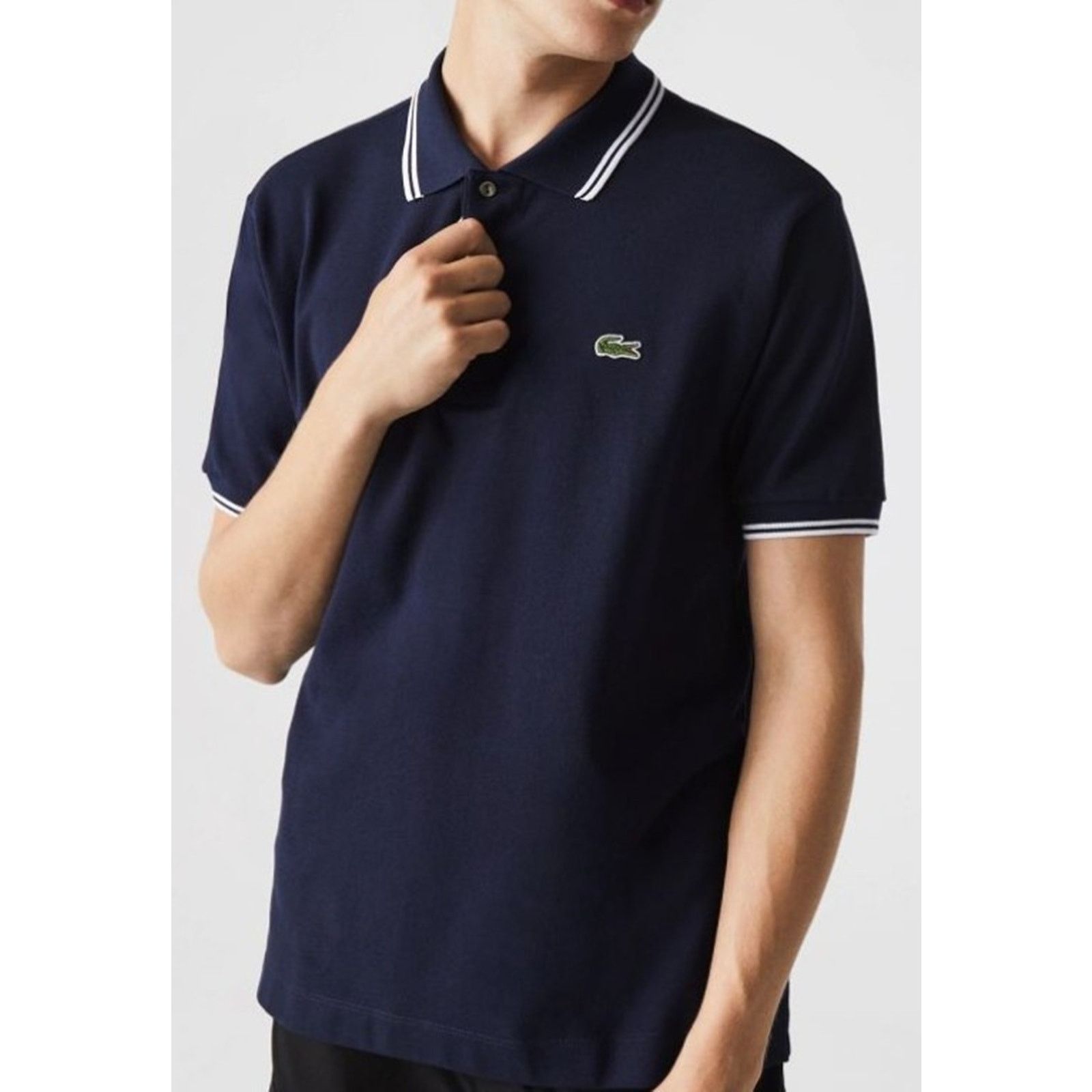 Lacoste Lacoste Men's Short Semi Fancy Collar and Sleeve Polo 2XL Size US L / EU 52-54 / 3 - 1 Thumbnail