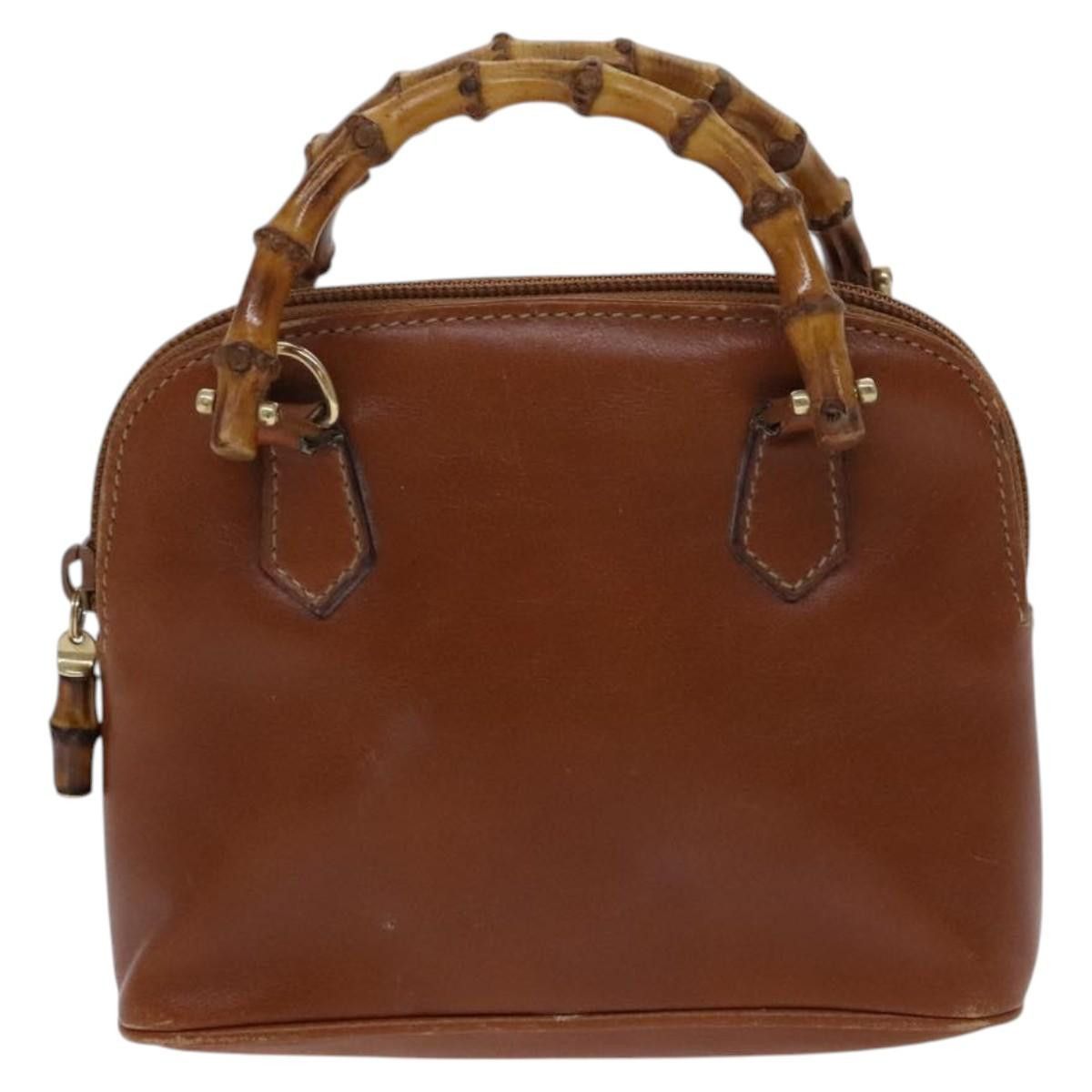Gucci GUCCI Bamboo Hand Bag Leather Brown Gold 007 2032 007 2032 Size ONE SIZE - 2 Thumbnail
