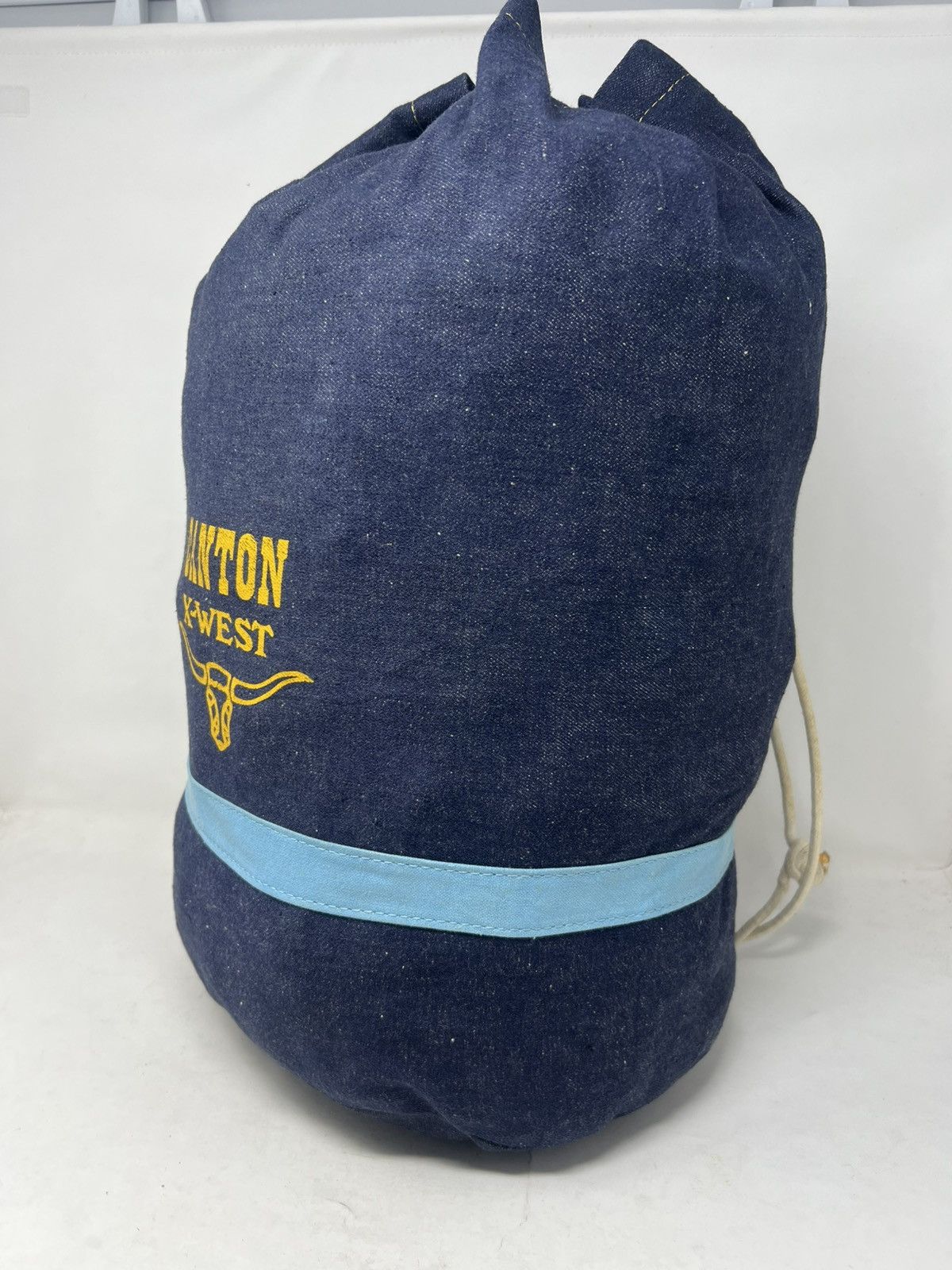 Japanese Brand Vintage Canton X-West Denim Drawstring Bucket Size ONE SIZE - 6 Thumbnail