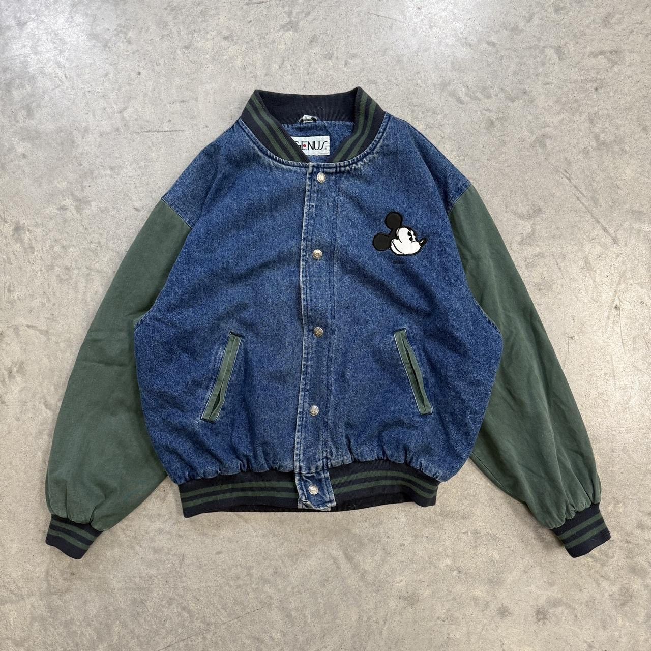 Disney Vintage Mickey Mouse denim varsity jacket Size US L / EU 52-54 / 3 - 1 Thumbnail