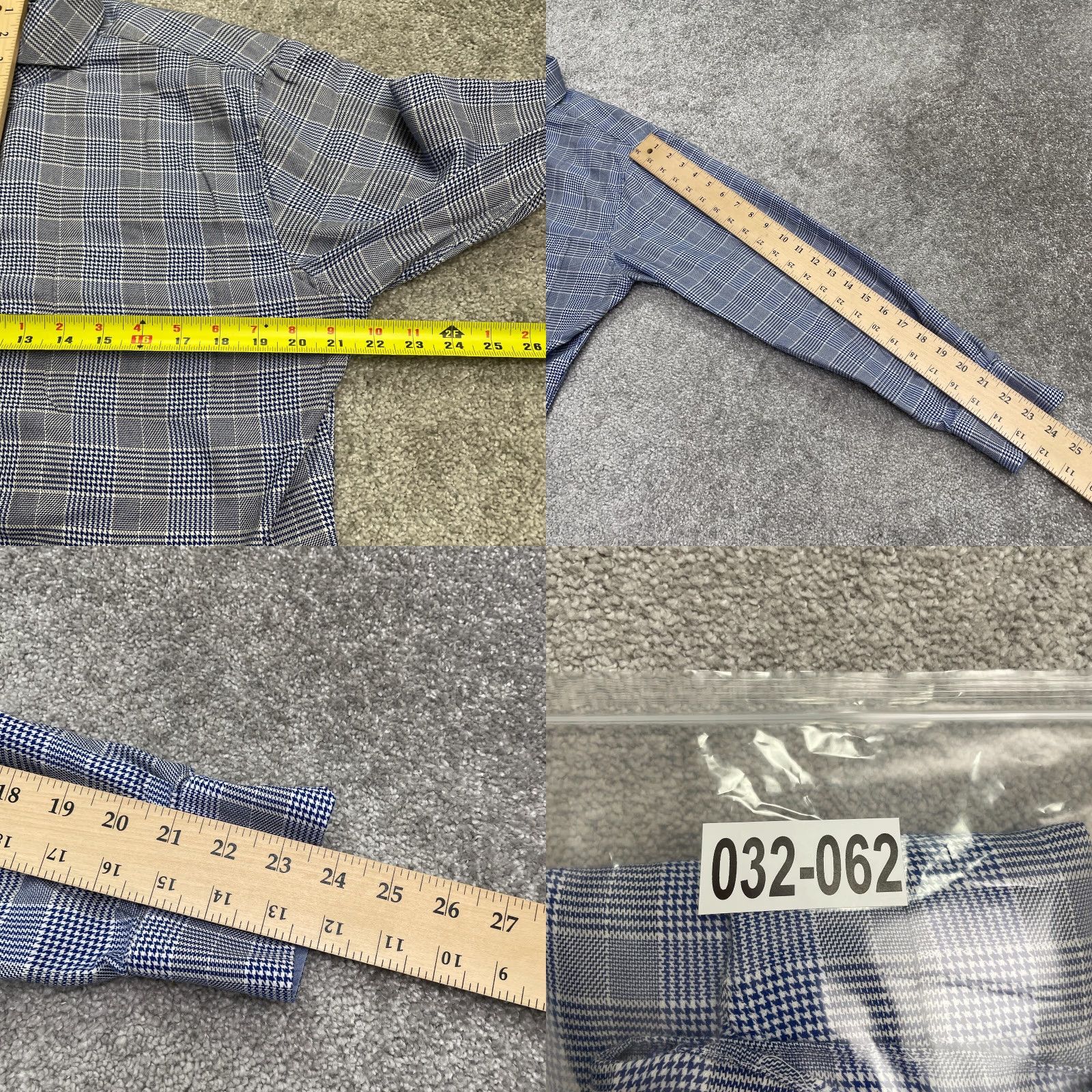 Neiman Marcus Neiman Marcus Houndstooth Dress Shirt Mens M Blue 2-Ply Cotton Work Shirt Jacket? Size 40R - 8 Thumbnail