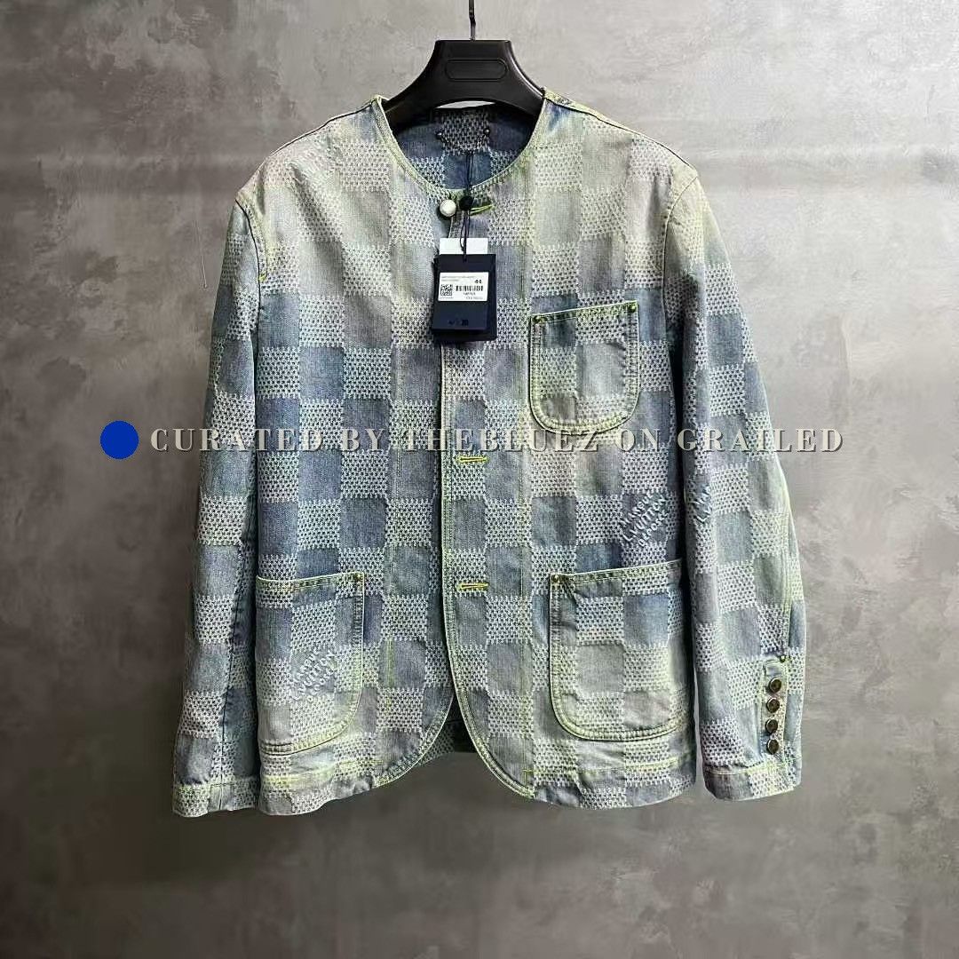 Louis Vuitton Louis Vuitton Blue Check Denim Jacket Size US S / EU 44-46 / 1 - 1 Thumbnail