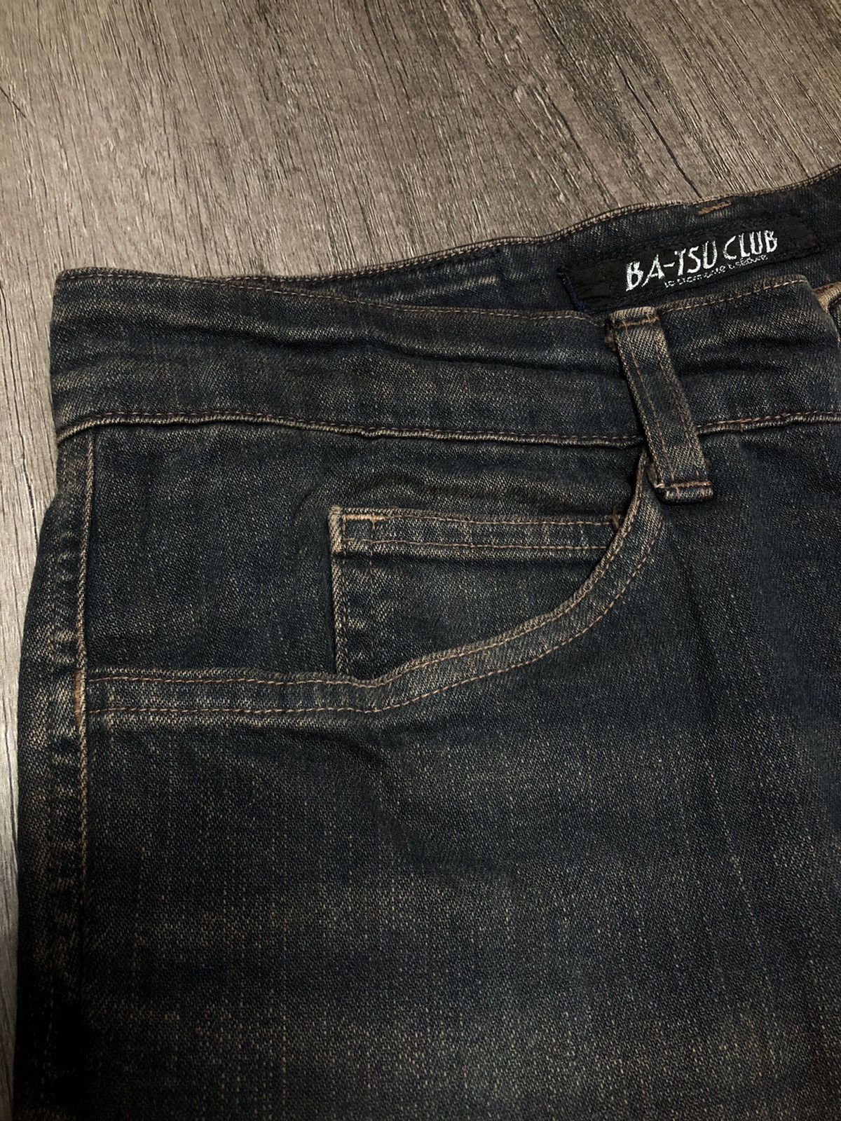 If Six Was Nine × Le Grande Bleu (L.G.B.) VINTAGE BA-TSU CLUB DIV JEANS (Unisex) Size US 30 / EU 46 - 13 Thumbnail