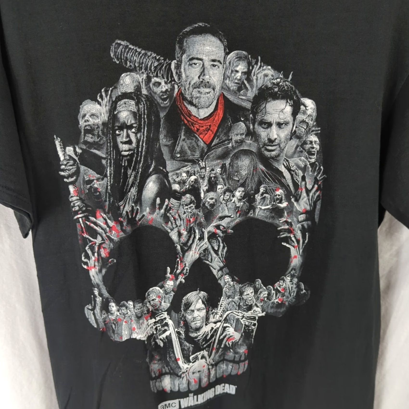 Vintage The Walking Dead T-Shirt Shirt Graphic Tee AMC Skull Montage Promo 2016 Size L Black Mens Size US L / EU 52-54 / 3 - 2 Thumbnail