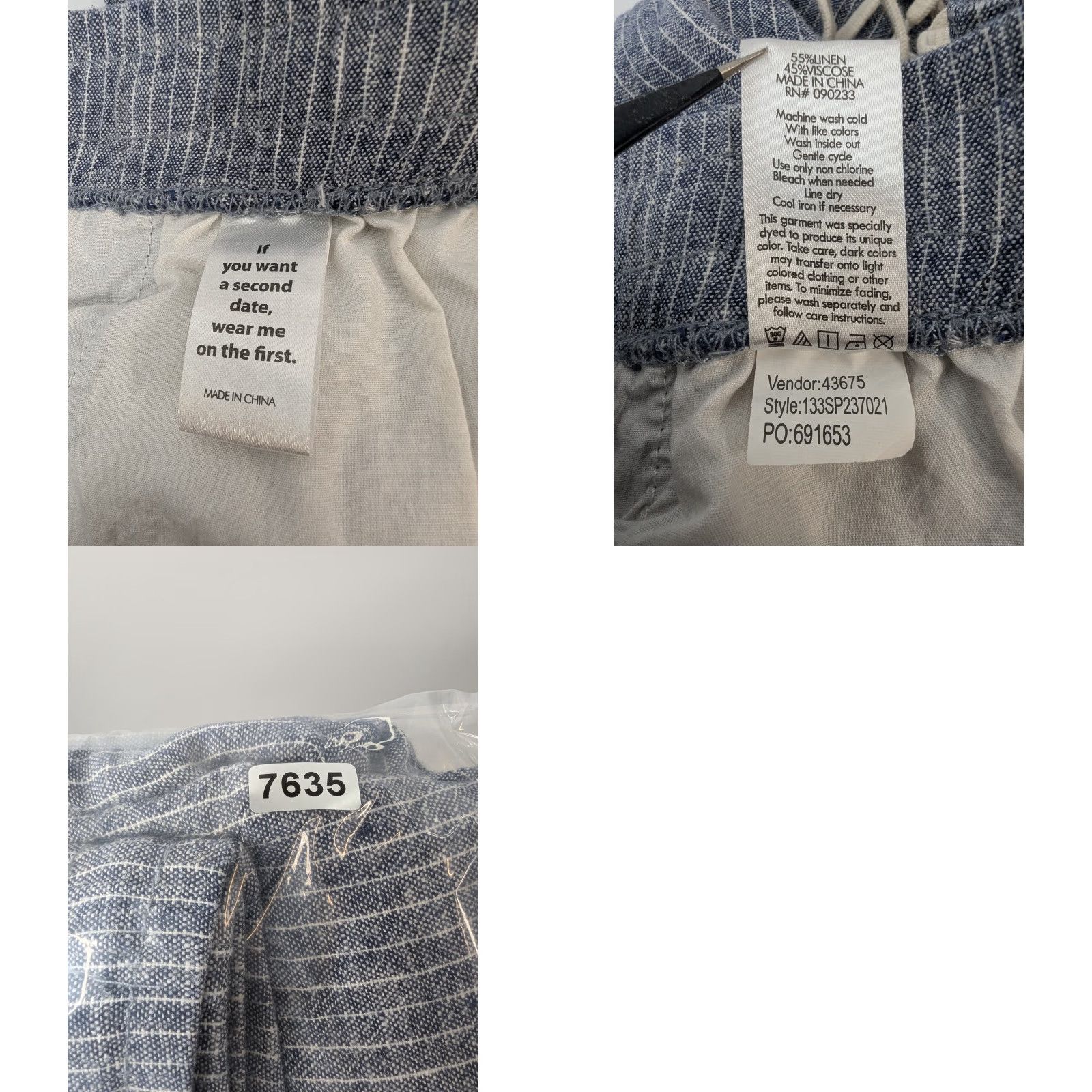 Pacsun Pacsun PinStriped Linen Blend Pants Chambrey Like Drawstring Casual Size Medium Size 32" / US 10 / IT 46 - 9 Thumbnail