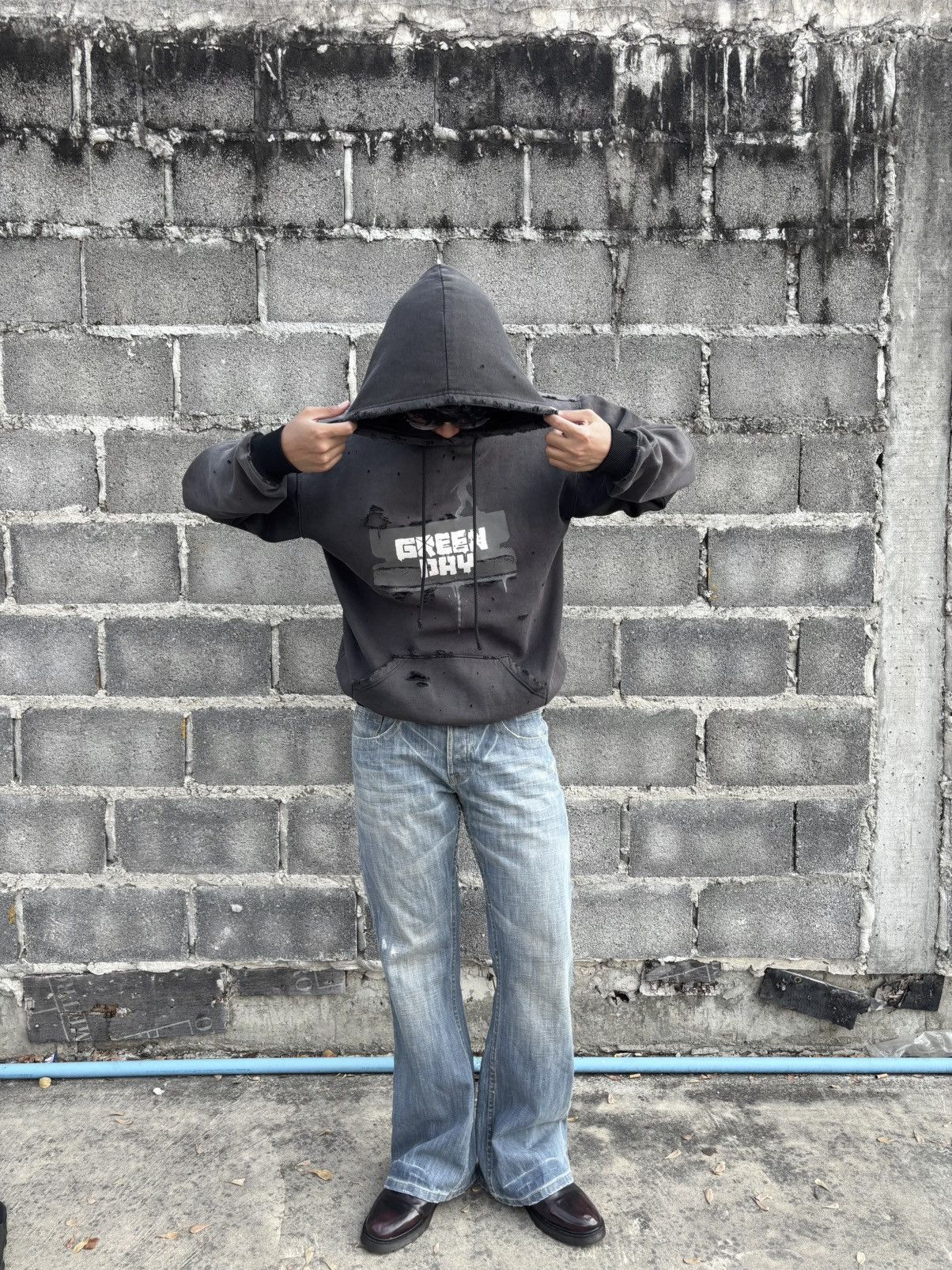 Vintage Faded Thrashed Green Day Bootleg Hoodie Size US XL / EU 56 / 4 - 8 Thumbnail
