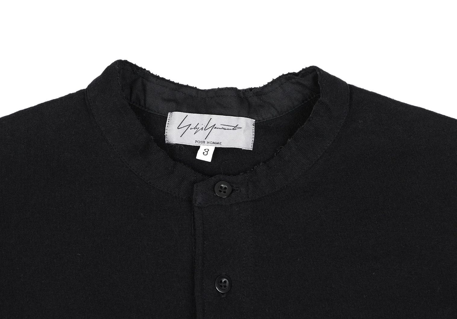 Yohji Yamamoto Yohji Yamamoto Cotton Cut Hem Henley Neck T-Shirt Size US L / EU 52-54 / 3 - 3 Thumbnail