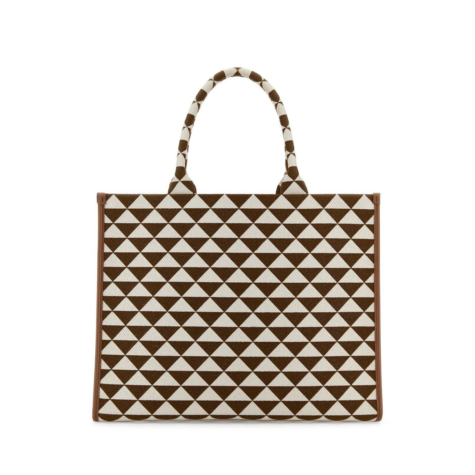 Prada PRADA Symbole Large Embroidered Brown Fabric Shopper Shoulde Size ONE SIZE - 3 Thumbnail