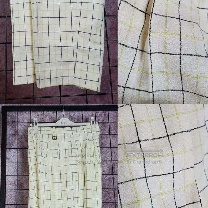 Dior Dior Yellow Plaid Wool Women's Casual Pants . Size 28" / US 6 / IT 42 - 3 Thumbnail