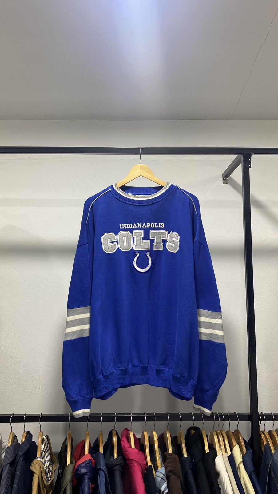 Lee × NFL × Vintage Vintage 80s LEE x Colts Indianapolis Sweater Size US XXL / EU 58 / 5 - 2 Thumbnail