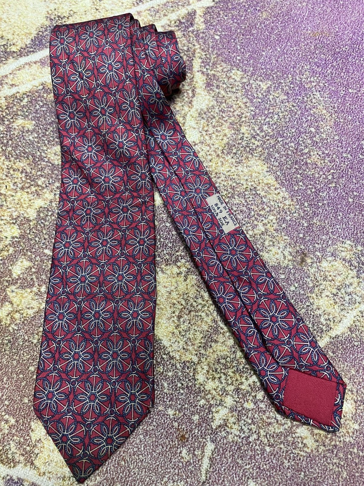 Hermes HERMES TIE RED Size ONE SIZE - 5 Thumbnail