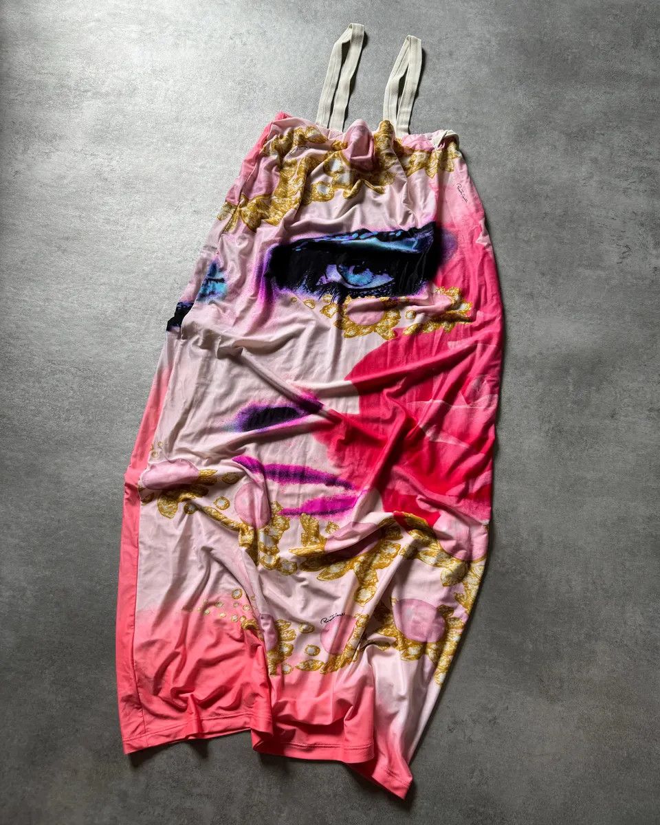 Designer × Roberto Cavalli × Vintage SS2001 Roberto Cavalli Princess Dasy Pink Eye Dress Size L / US 10 / IT 46 - 3 Thumbnail