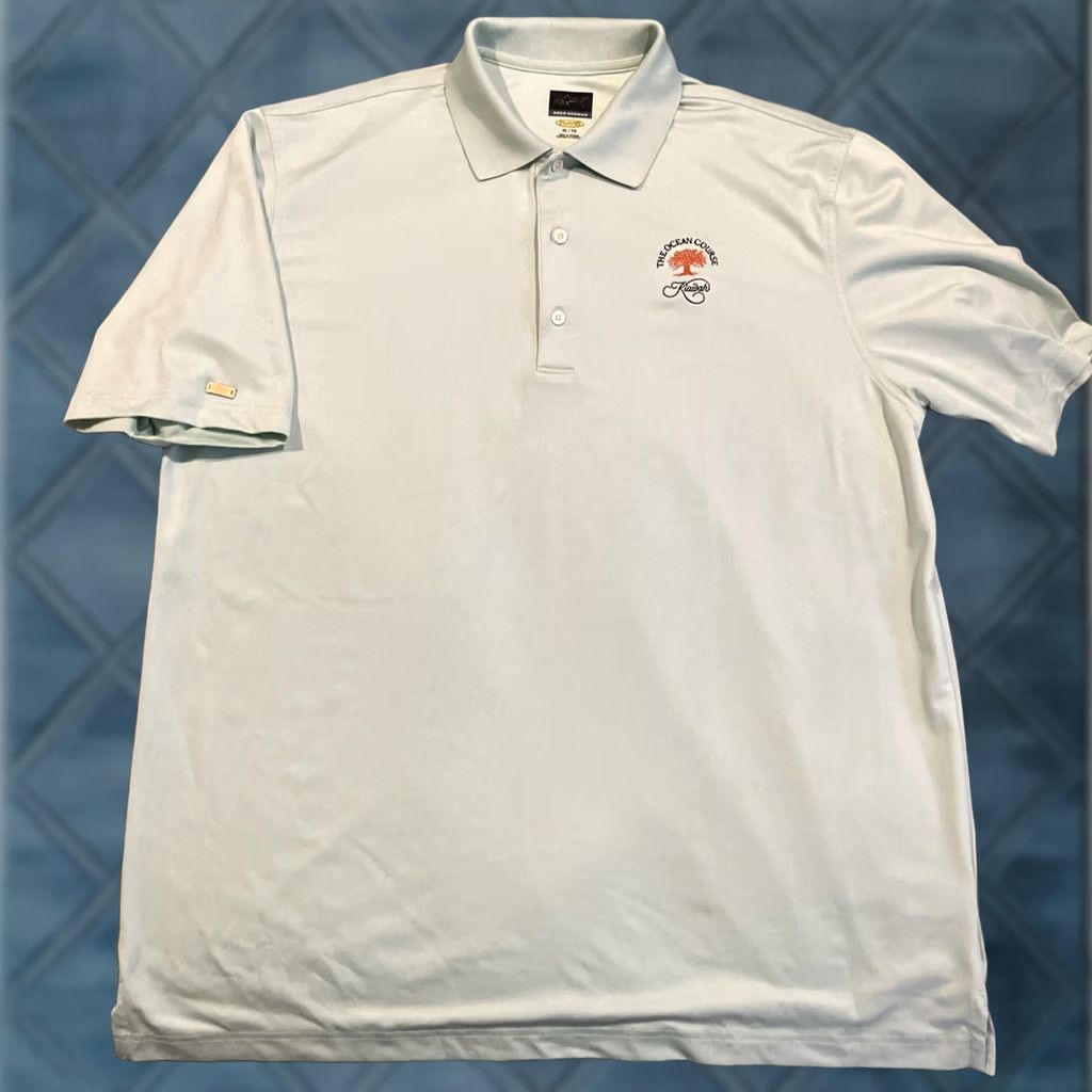 Vintage Greg Norman Polo - Ocean Course Embroidered Golf Polo - Men's XL Green Striped Polo Size US XL / EU 56 / 4 - 1 Thumbnail