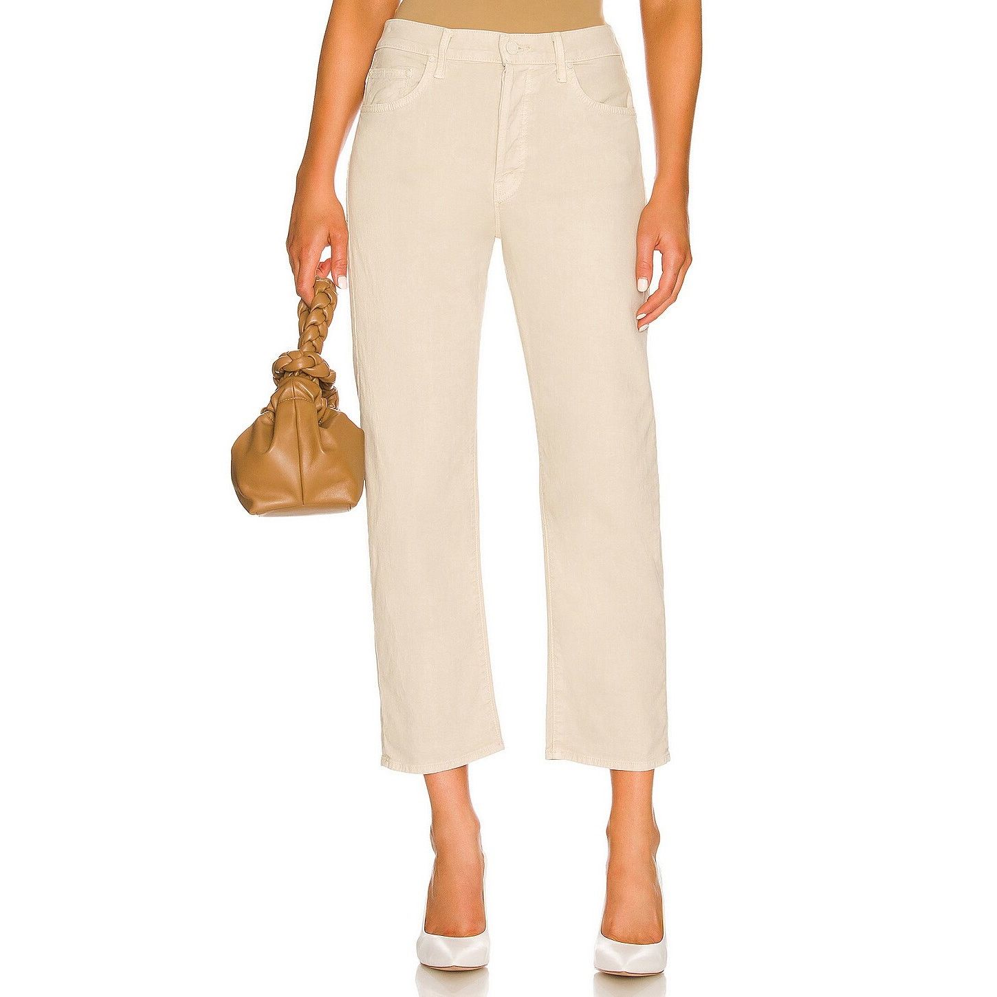 MOTHER Mother The Ditcher Crop Jeans Chalk It Up Size 25" / US 0 / IT 36 - 1 Thumbnail