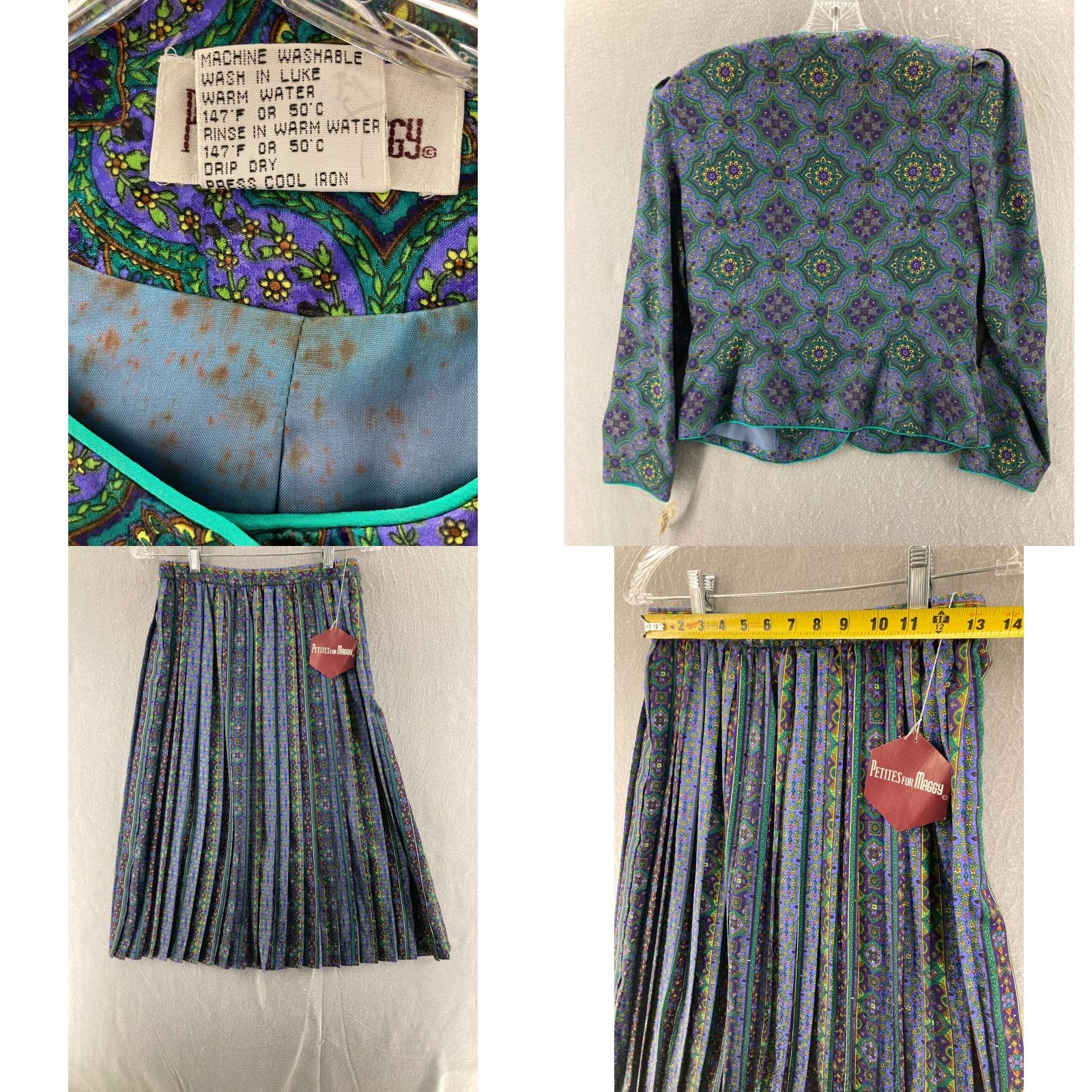 Vintage Vintage Petites for Maggy Outfit Womens 10 NWT Office Pleated Skirt Floral 80s Size 32" / US 10 / IT 46 - 8 Thumbnail
