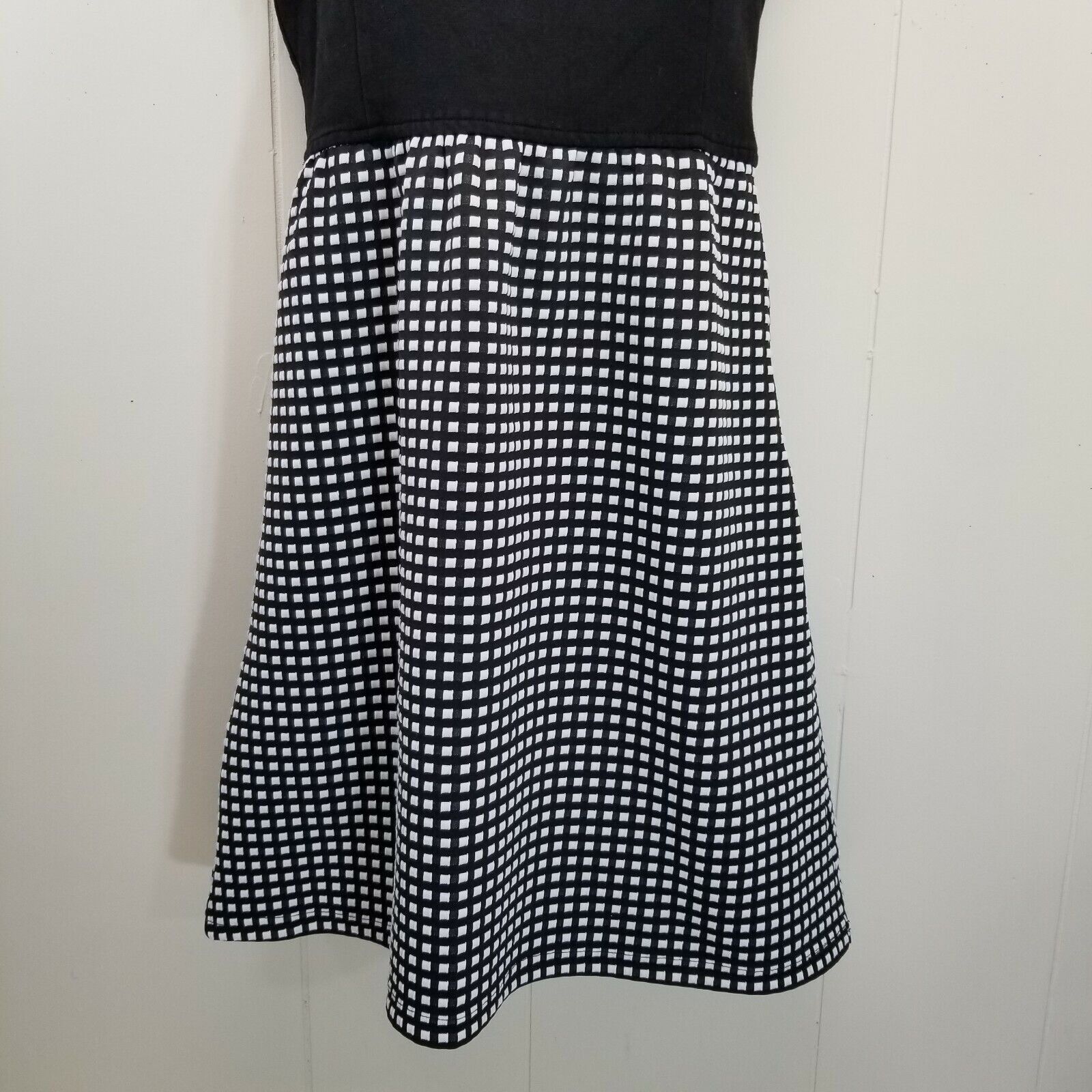 Tabitha Simmons Anthro Tabitha 2 Dress Black White Check Sleeveless Fit Flar Size XS / US 0-2 / IT 36-38 - 3 Thumbnail