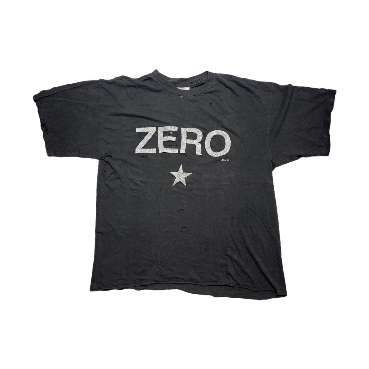 image of Band Tees x Made In USA 1995 Smashing Pumpkins Zero Tee Distressed in Black, Men's (Size XL)