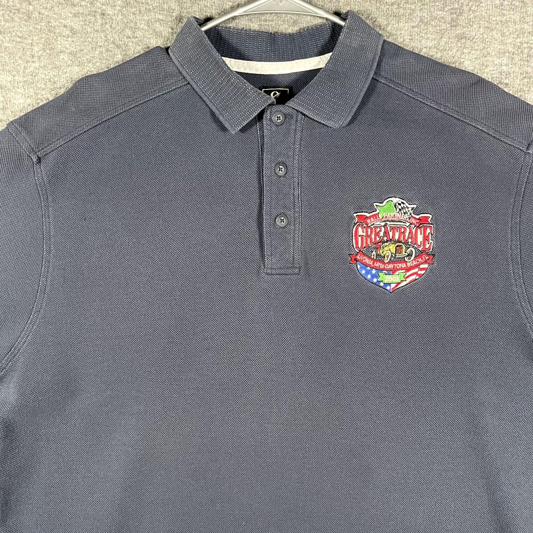 Vintage VINTAGE GEAR FOR SPORTS Shirt Mens XL Blue Polo Great Race Rally Racing Size US XL / EU 56 / 4 - 2 Thumbnail