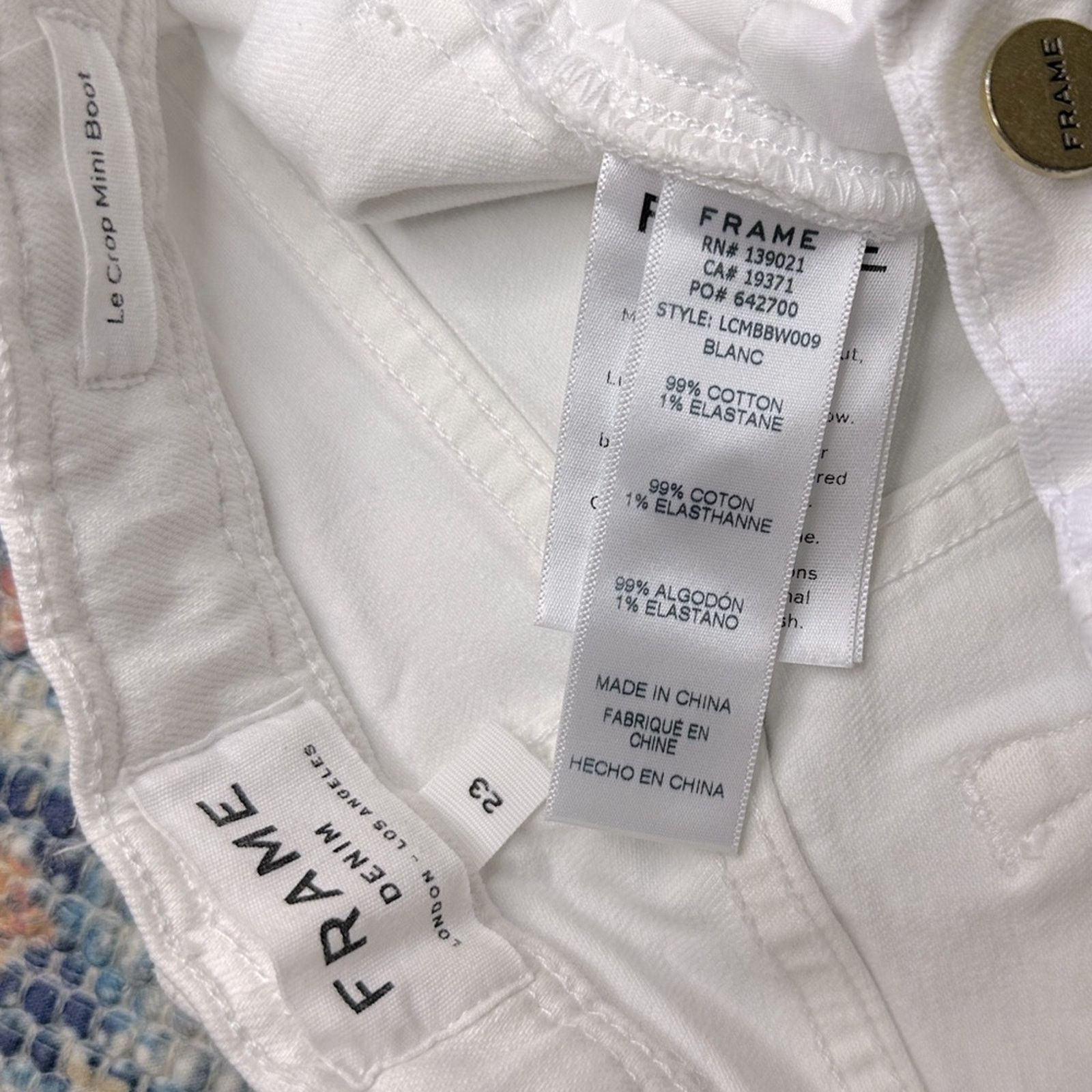 Frame FRAME Braided Crop Mini Boot Cut Jeans in Blanc White Sz. 23 Size 23" - 12 Thumbnail