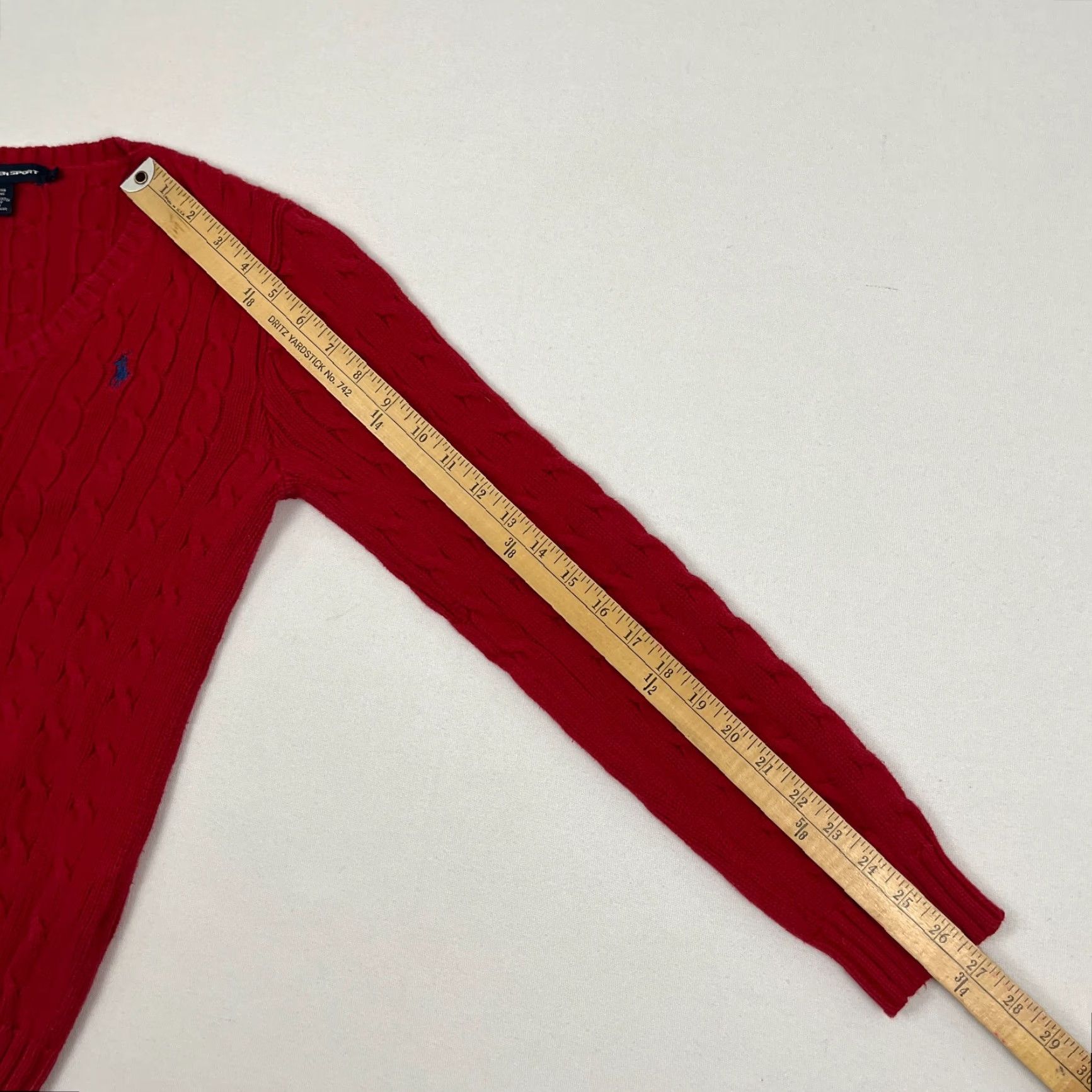Polo Ralph Lauren VINTAGE Ralph Lauren Sport Sweater Womens M Red Cable Knit Jumper Preppy Academia Size M / US 6-8 / IT 42-44 - 6 Thumbnail